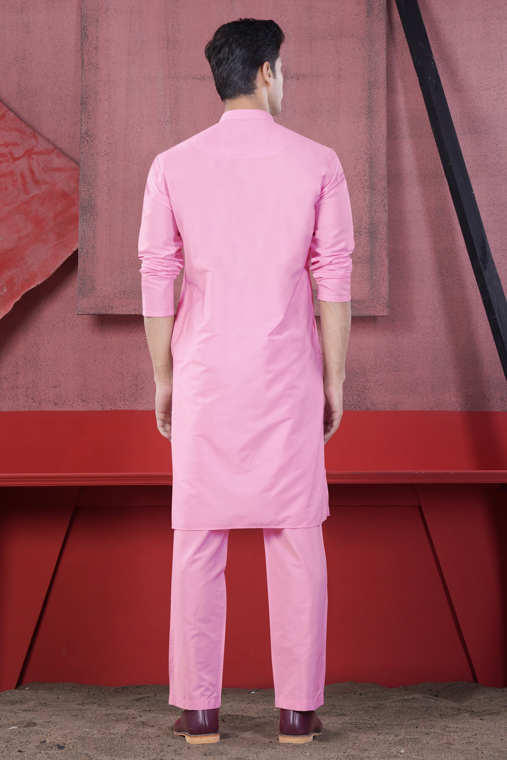 Magenta Pink Subtle Sheen Viscose Kurta