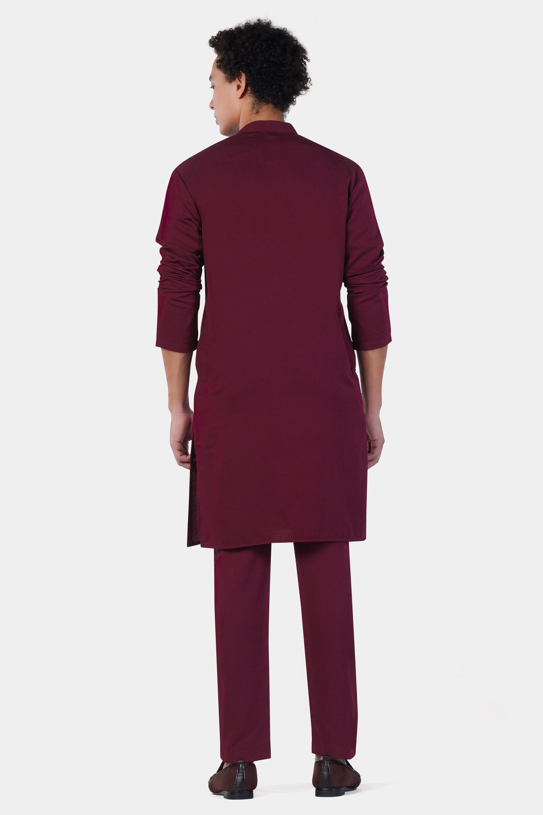 Aubergine Maroon Subtle Sheen Viscose Kurta