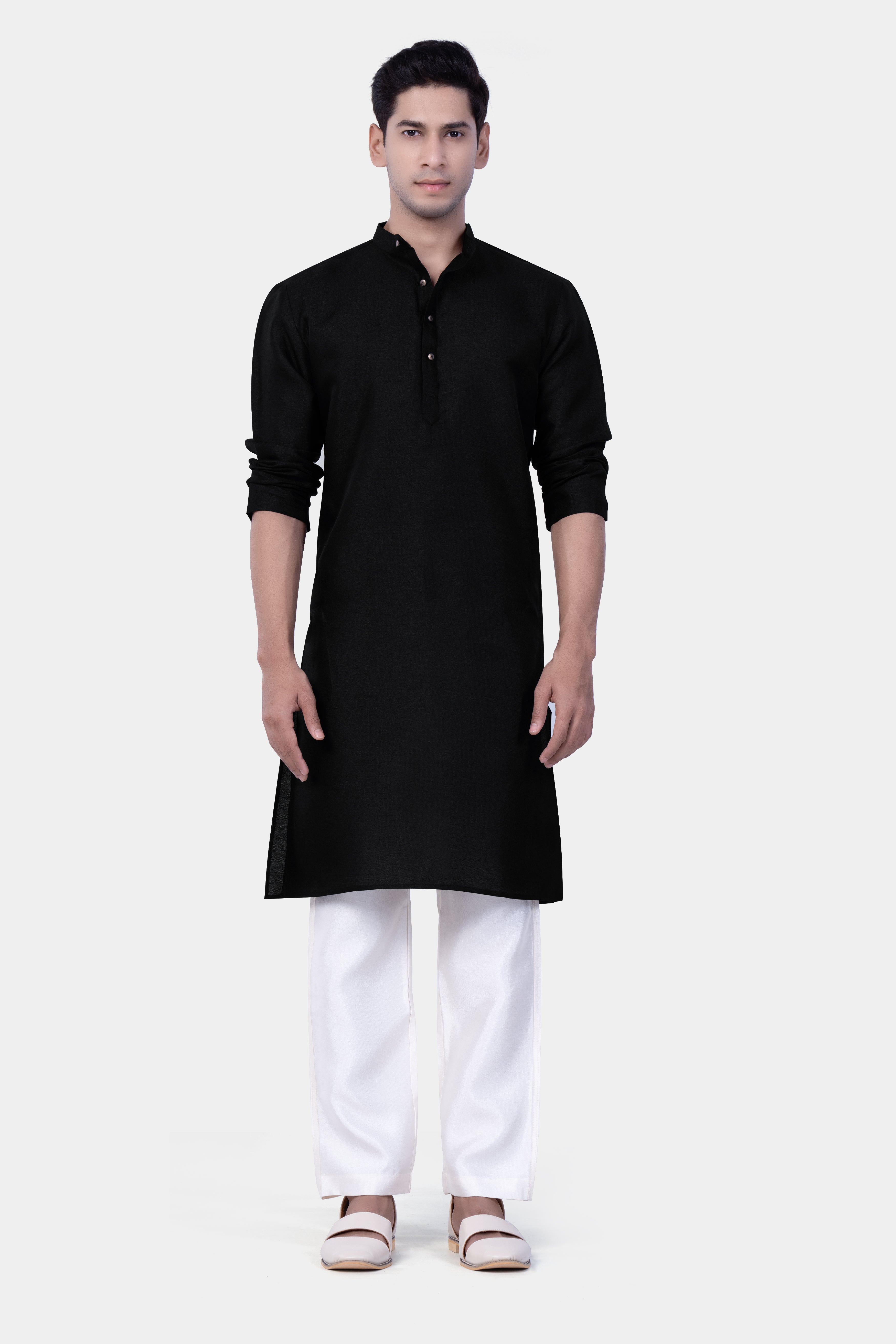 Jade Black Viscose Kurta