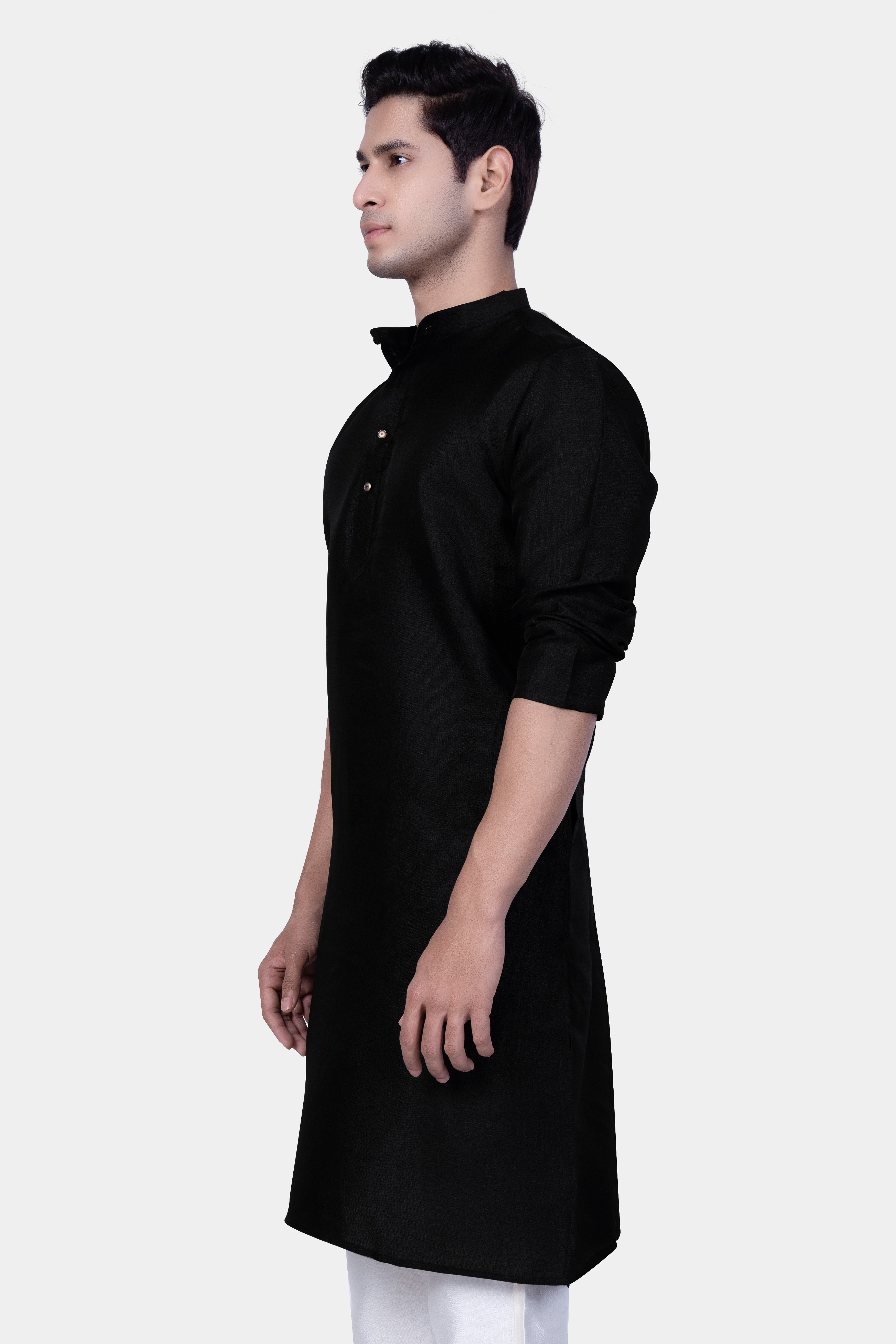 Jade Black Viscose Kurta