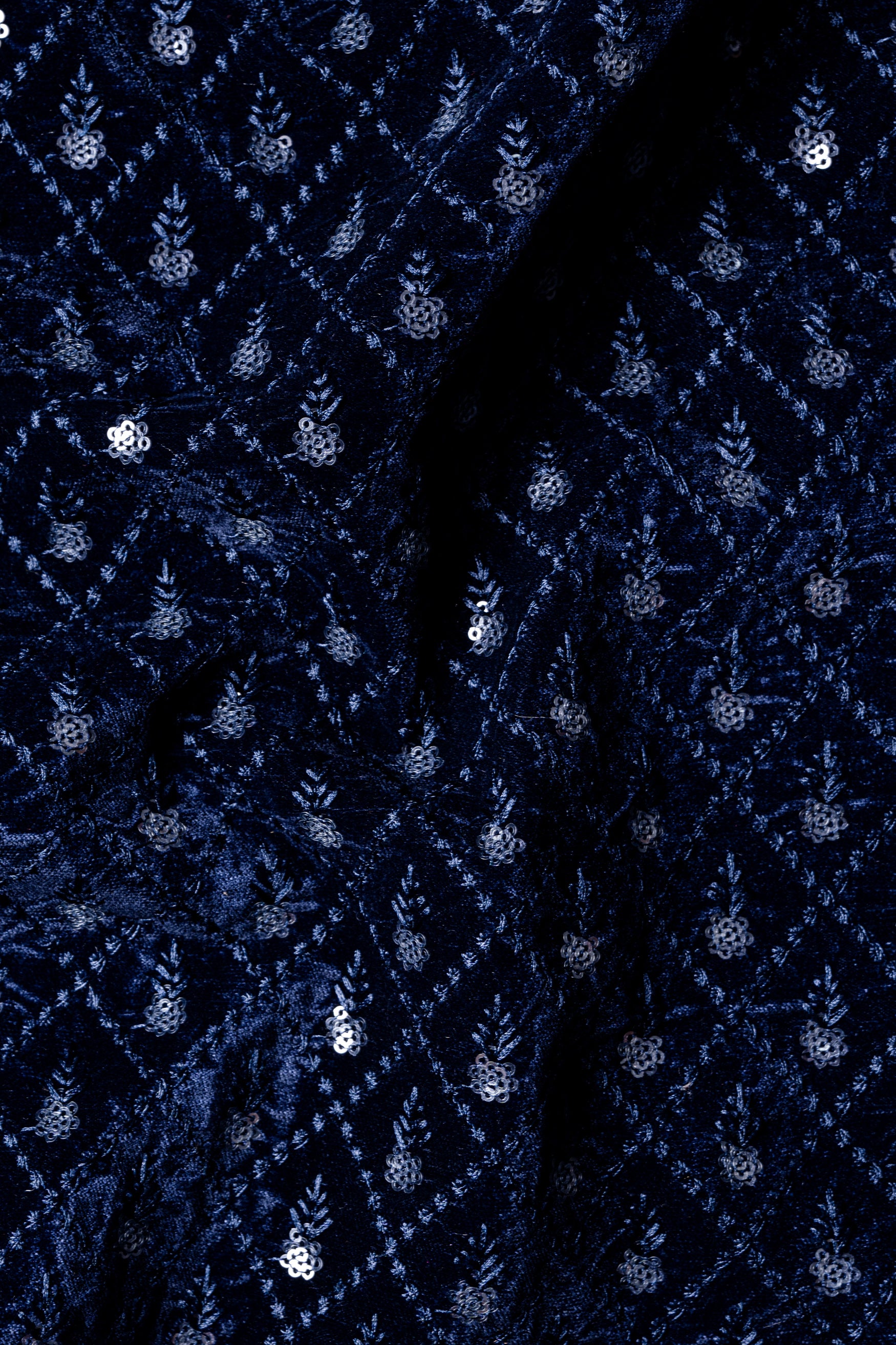 Tropical Blue Kurta Set with Haiti and Rhino Blue Geometric Thread and Sequin Embroidered Designer Nehru Jacket KPNJ016-44,  KPNJ016-46,  KPNJ016-48,  KPNJ016-50,  KPNJ016-52,  KPNJ016-54,  KPNJ016-56,  KPNJ016-58,  KPNJ016-60