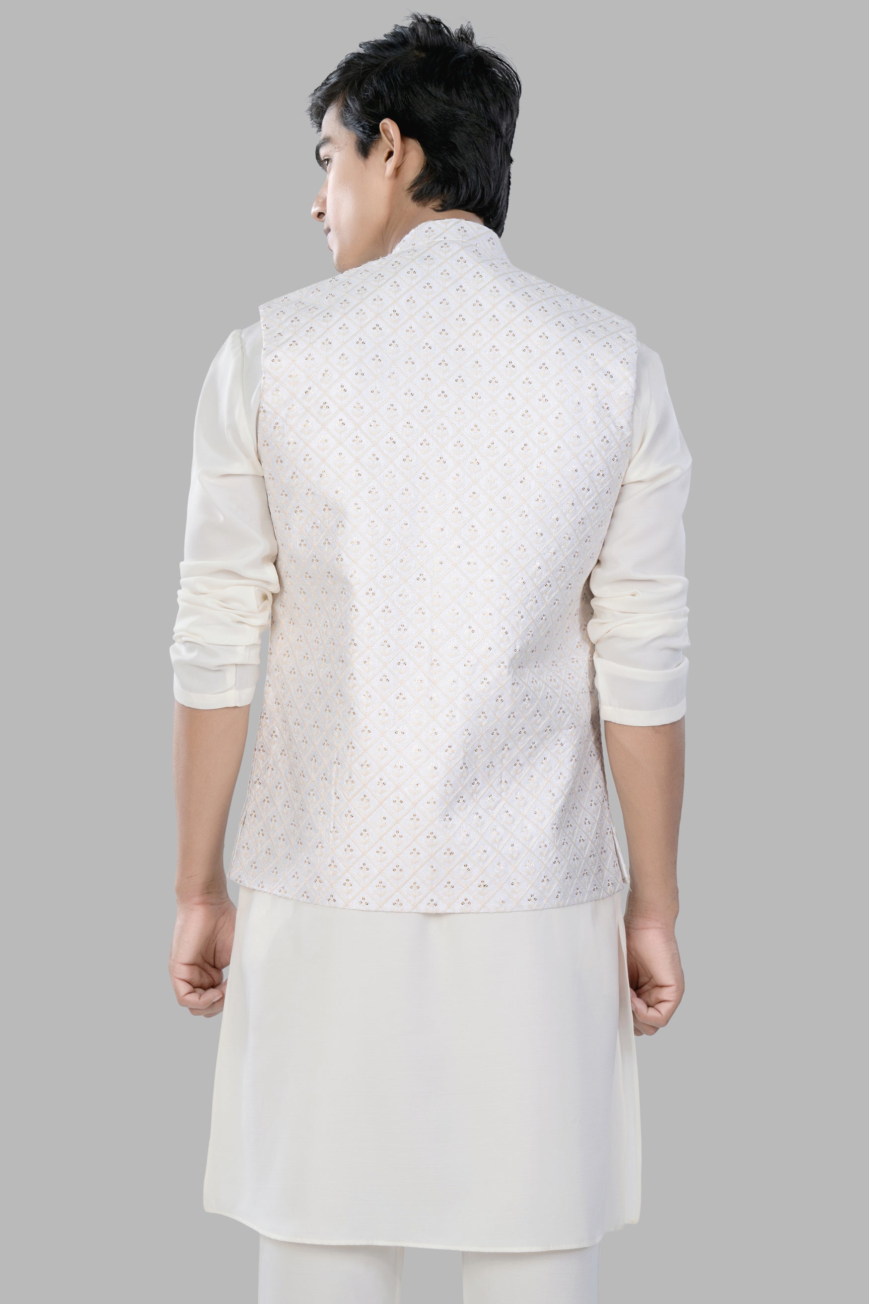 Party Wear Binani Mens White Kurta Pajama With Jacket, Machine and Hand  wash, Size: S-XXL at Rs 855/set in Indore