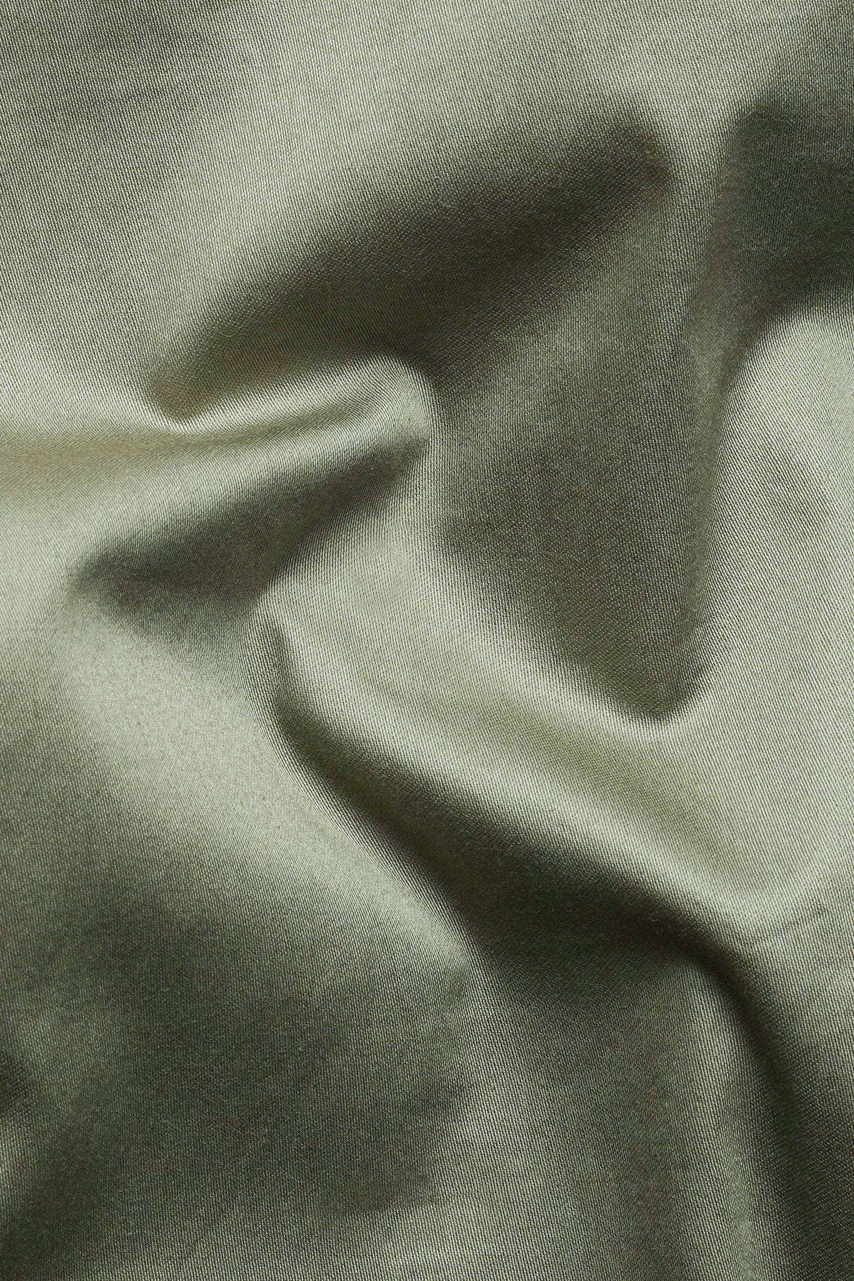 Olive Green Cotton Thread Embroidered Designer Kurta With Nehru Jacket