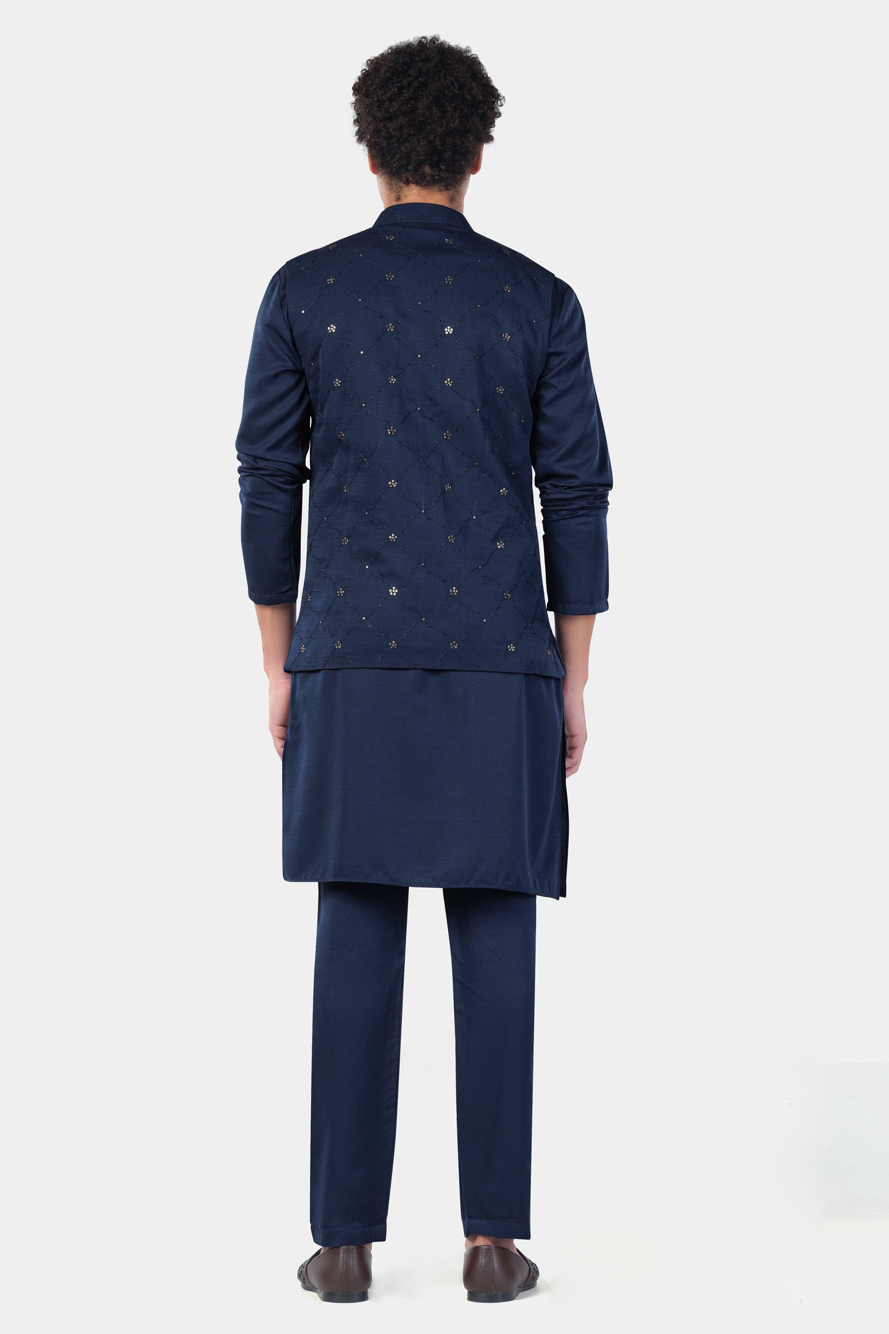 Buy Designer Kurta Pajama Sherwani Self Design Jacket Special Occasion  Men's Outfit Koti Style Long Coat Wedding Gifts for Him Online in India -  Etsy