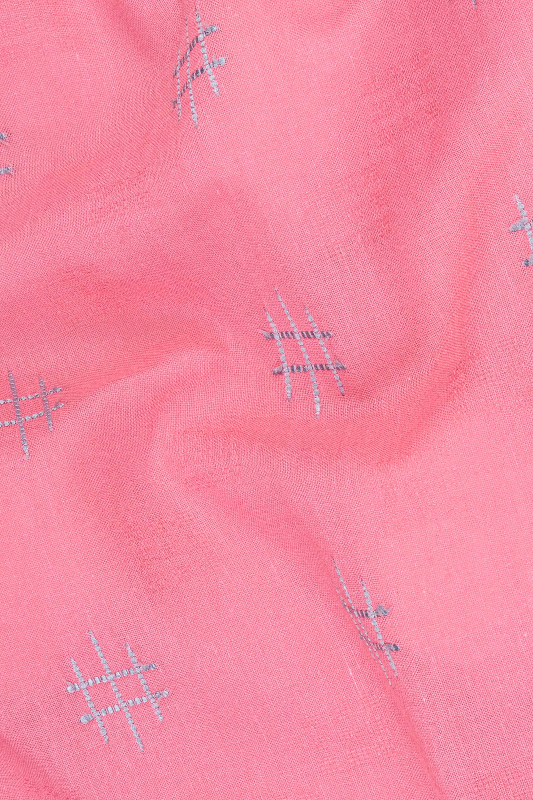 Geraldine Pink Dobby Textured Premium Giza Cotton Kurta