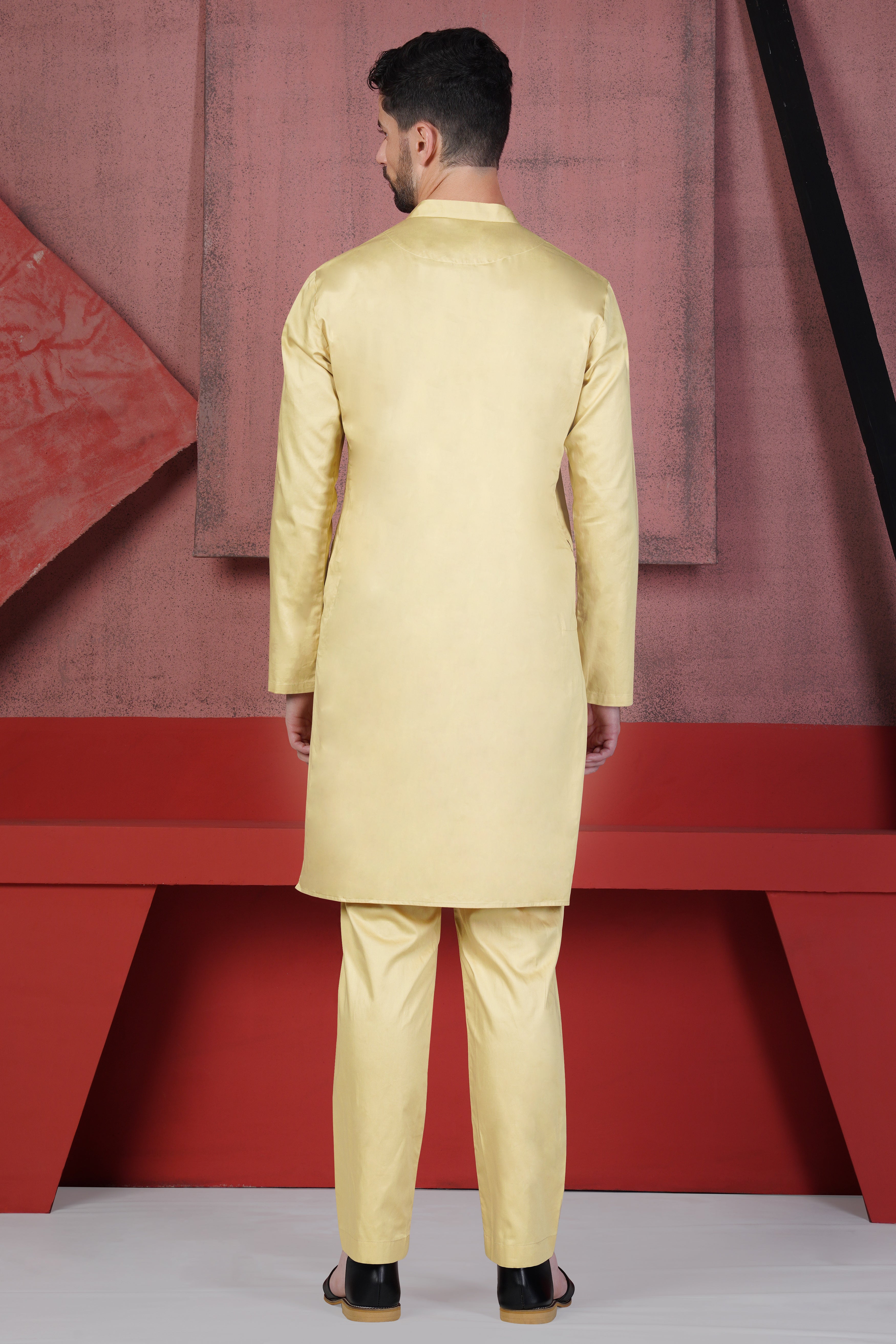 Sidecar Yellow Subtle Sheen Super Soft Premium Cotton Kurta Set