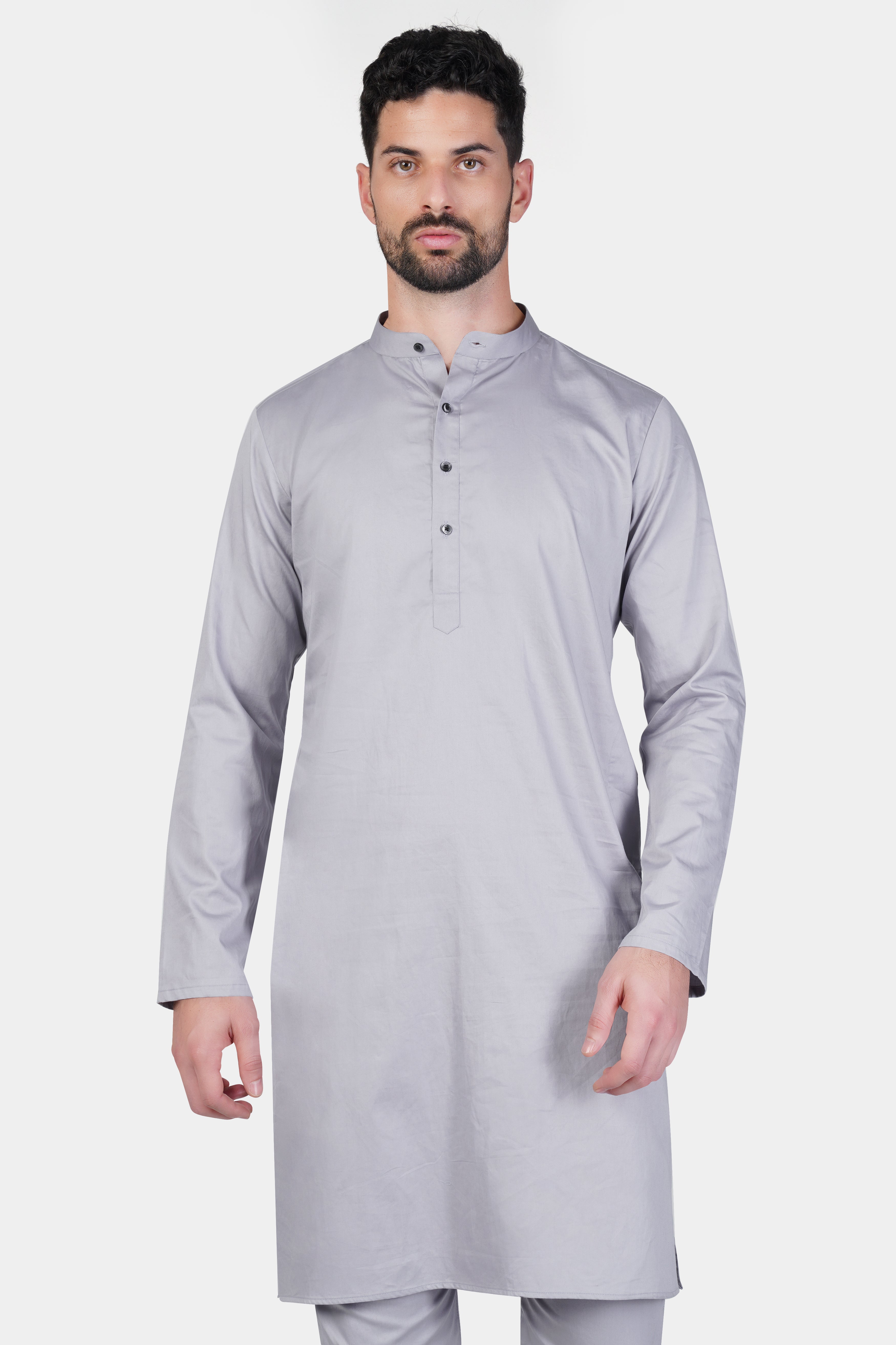 Haze Gray Subtle Sheen Super Soft Premium Cotton Kurta Set