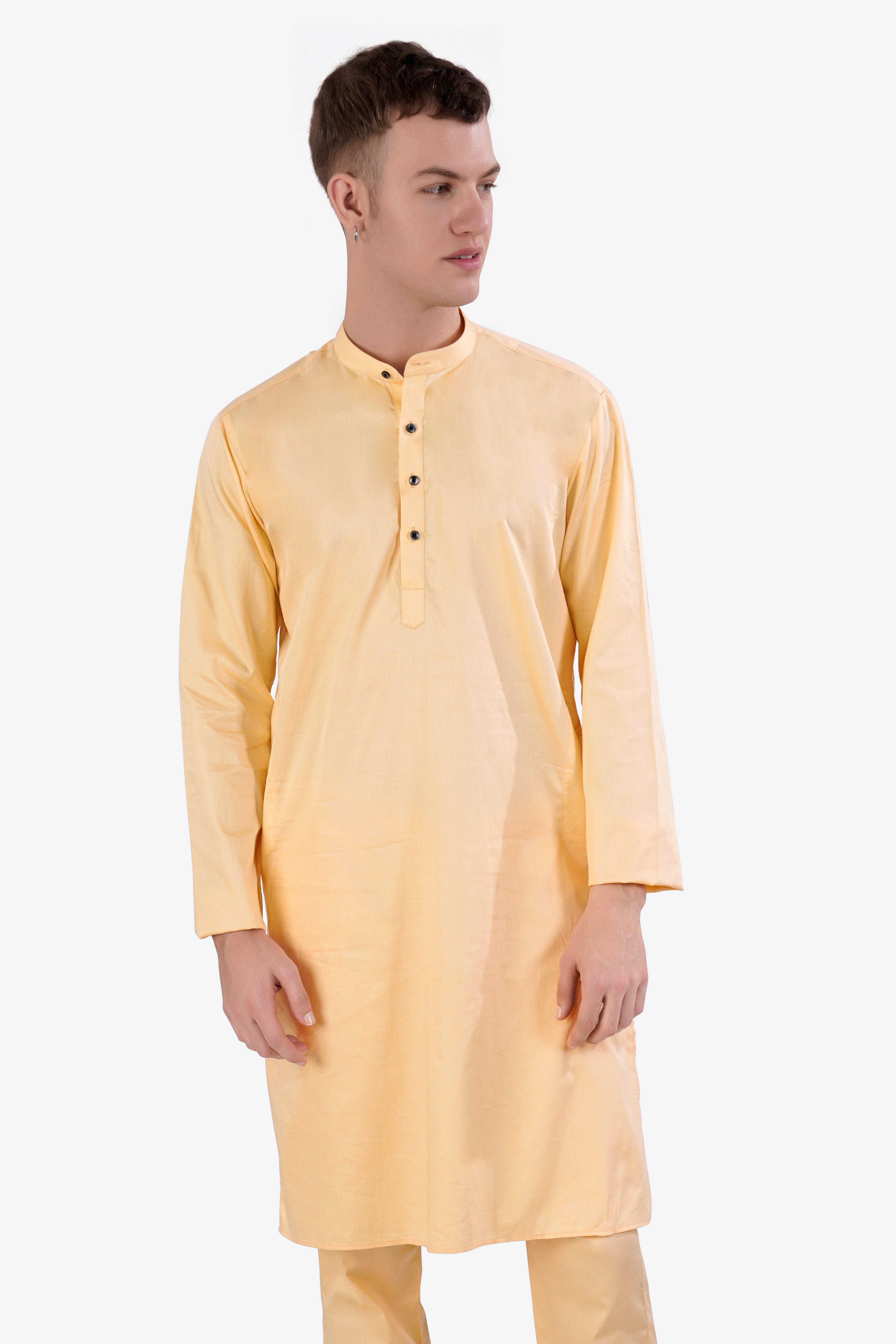 Hampton Beige Subtle Sheen Super Soft Premium Cotton Kurta Set