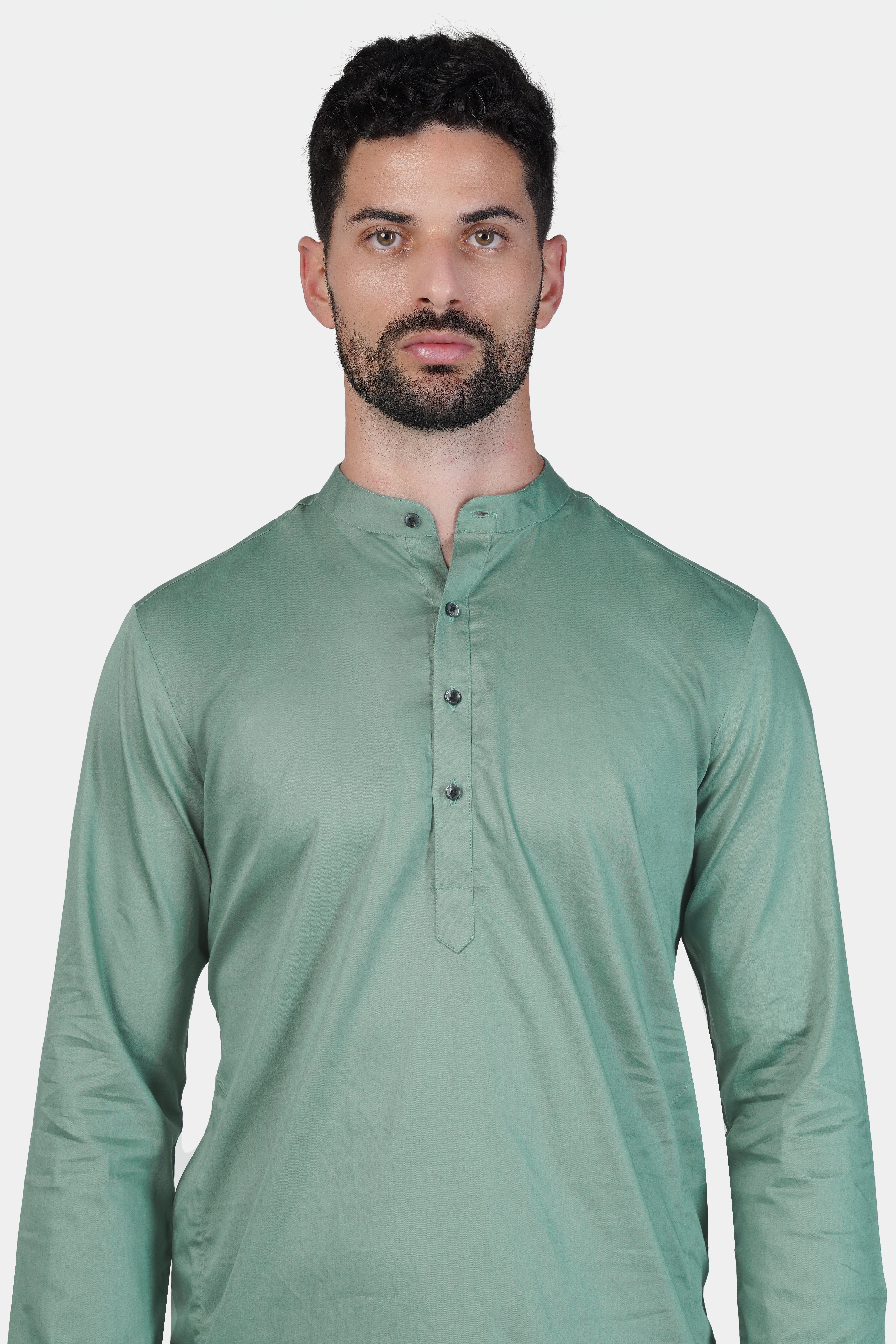 Patina Green Subtle Sheen Super Soft Premium Cotton Kurta Set