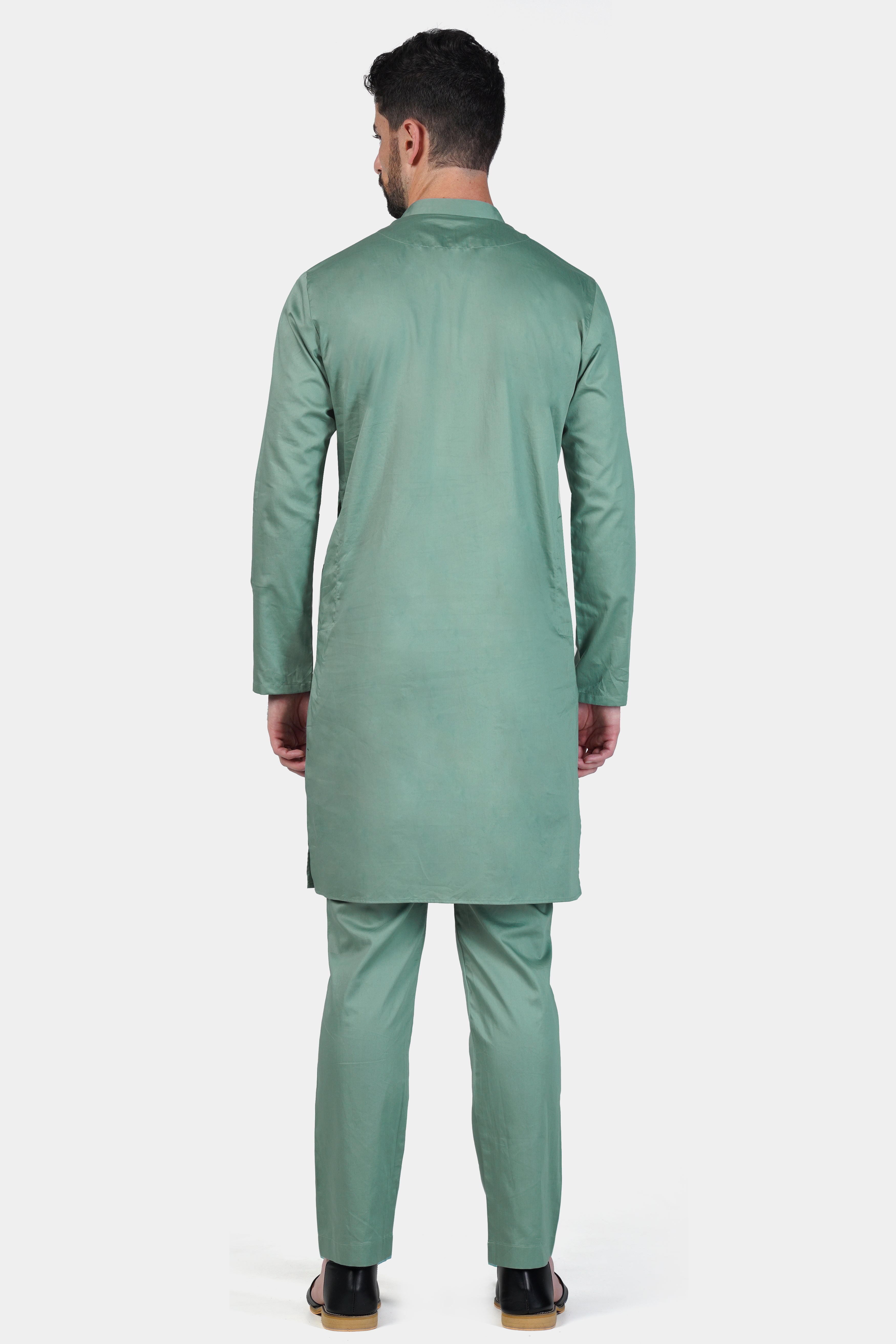 Patina Green Subtle Sheen Super Soft Premium Cotton Kurta Set