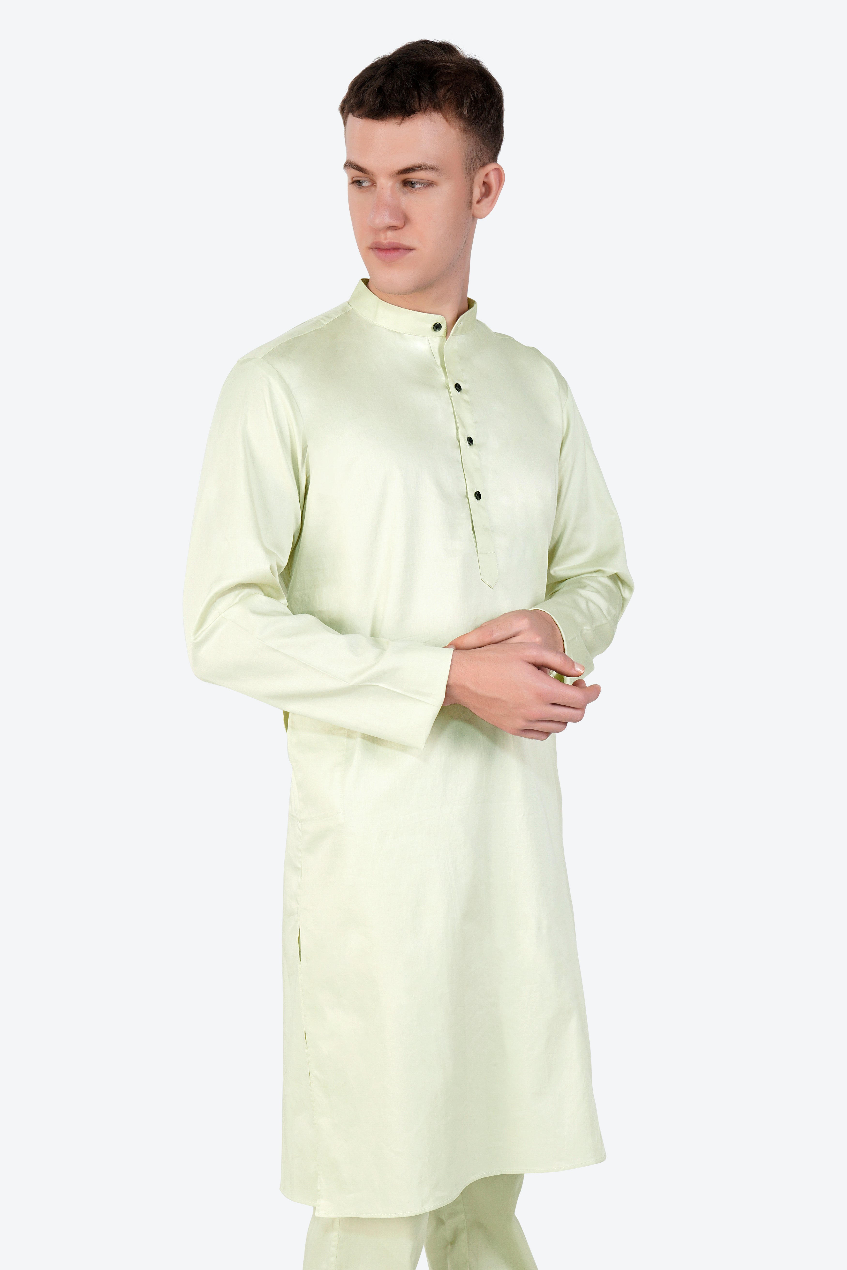 Bone Green Subtle Sheen Super Soft Premium Cotton Kurta Set