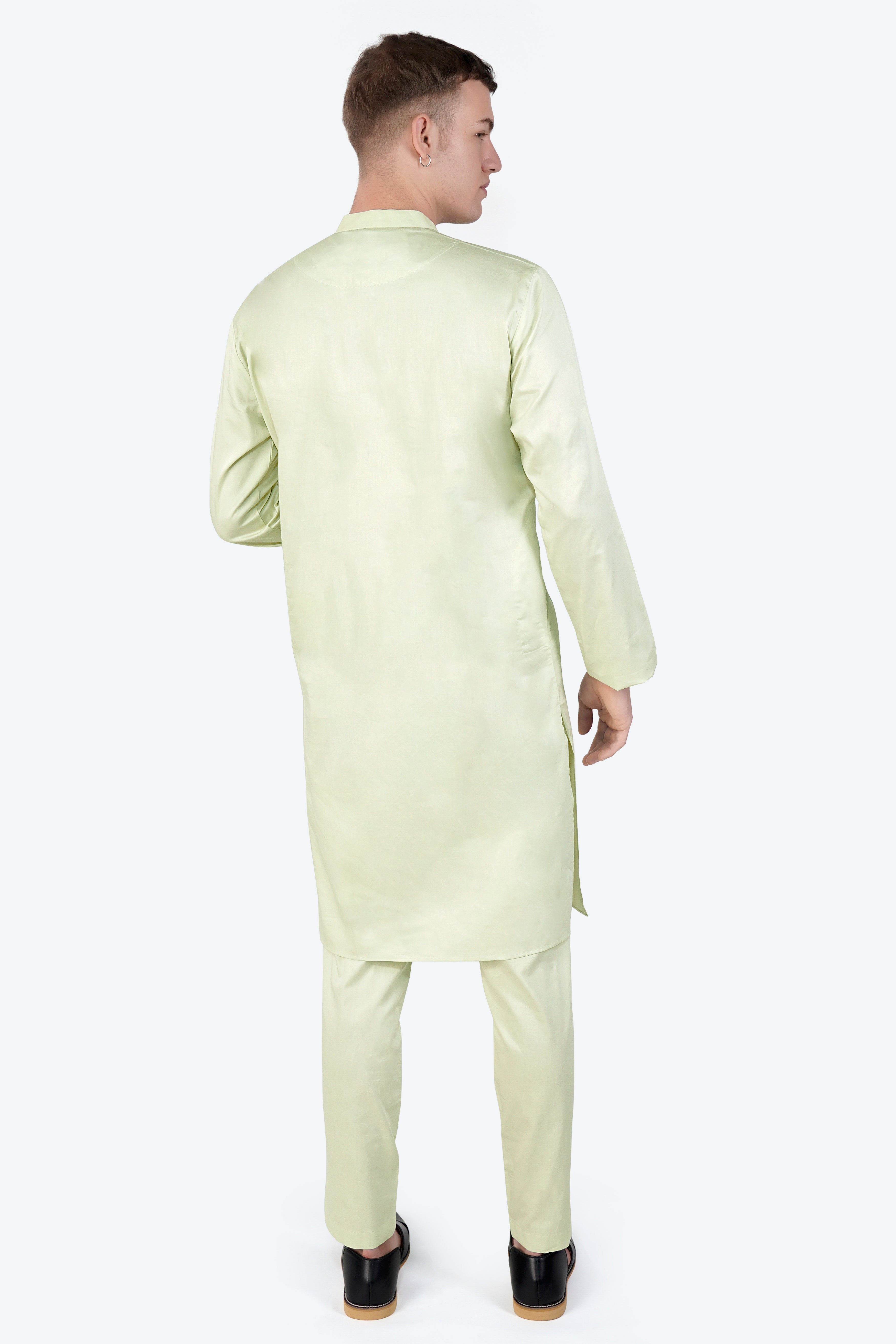 Bone Green Subtle Sheen Super Soft Premium Cotton Kurta Set