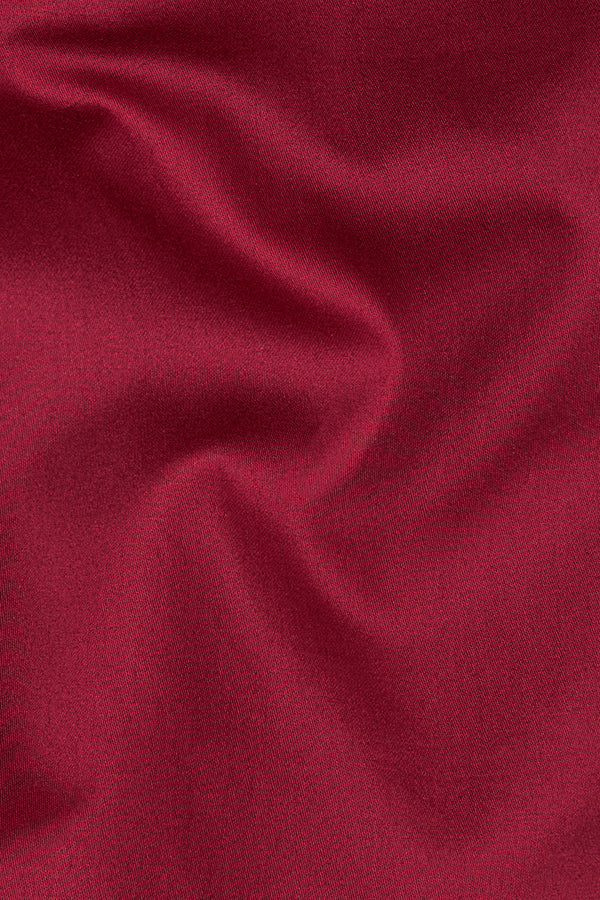 Vivid Auburn Red Subtle Sheen Super Soft Premium Cotton Leaves Embroidered Designer Kurta Set