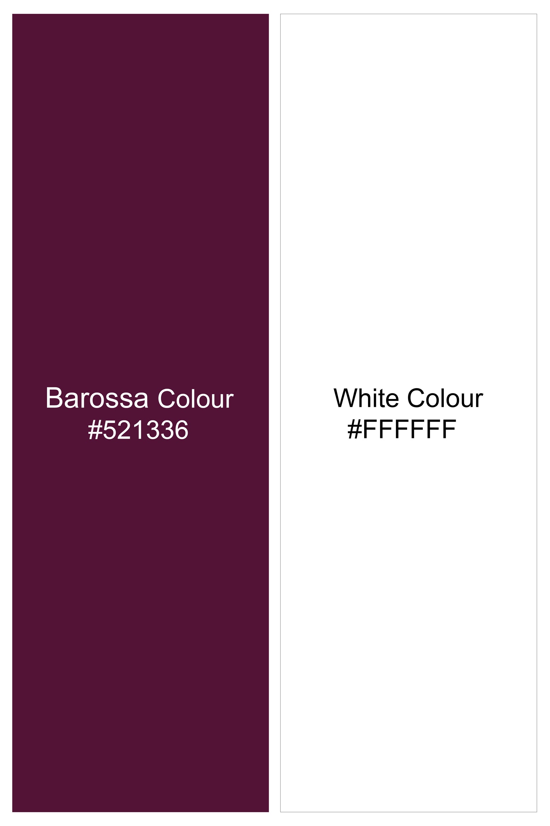 Barossa Purple and Bright White Embroidered Viscose Designer Kurta Set