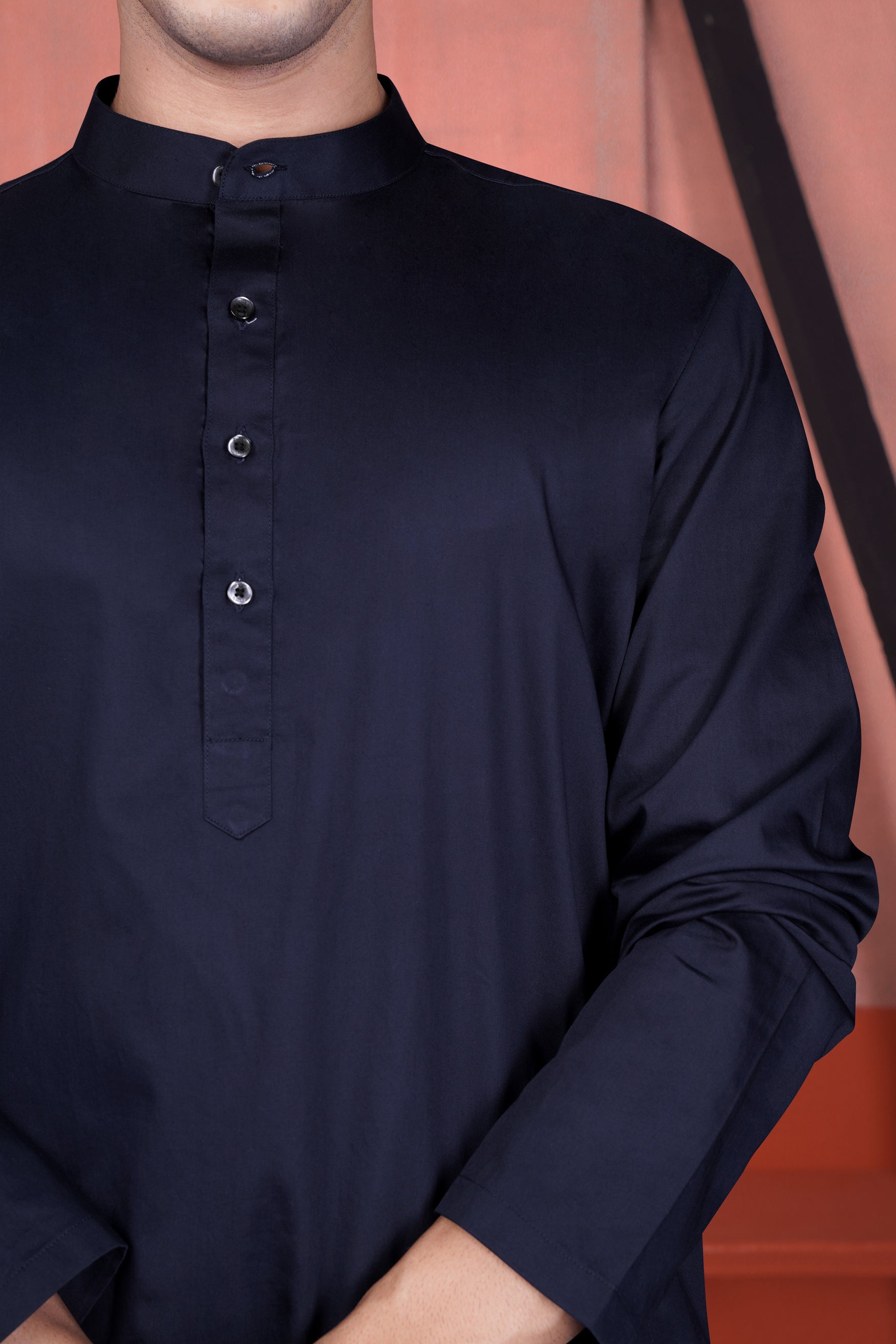 Haiti Blue Rajasthani Man Hand Painted Subtle Sheen Super Soft Premium Cotton Designer Kurta Set
