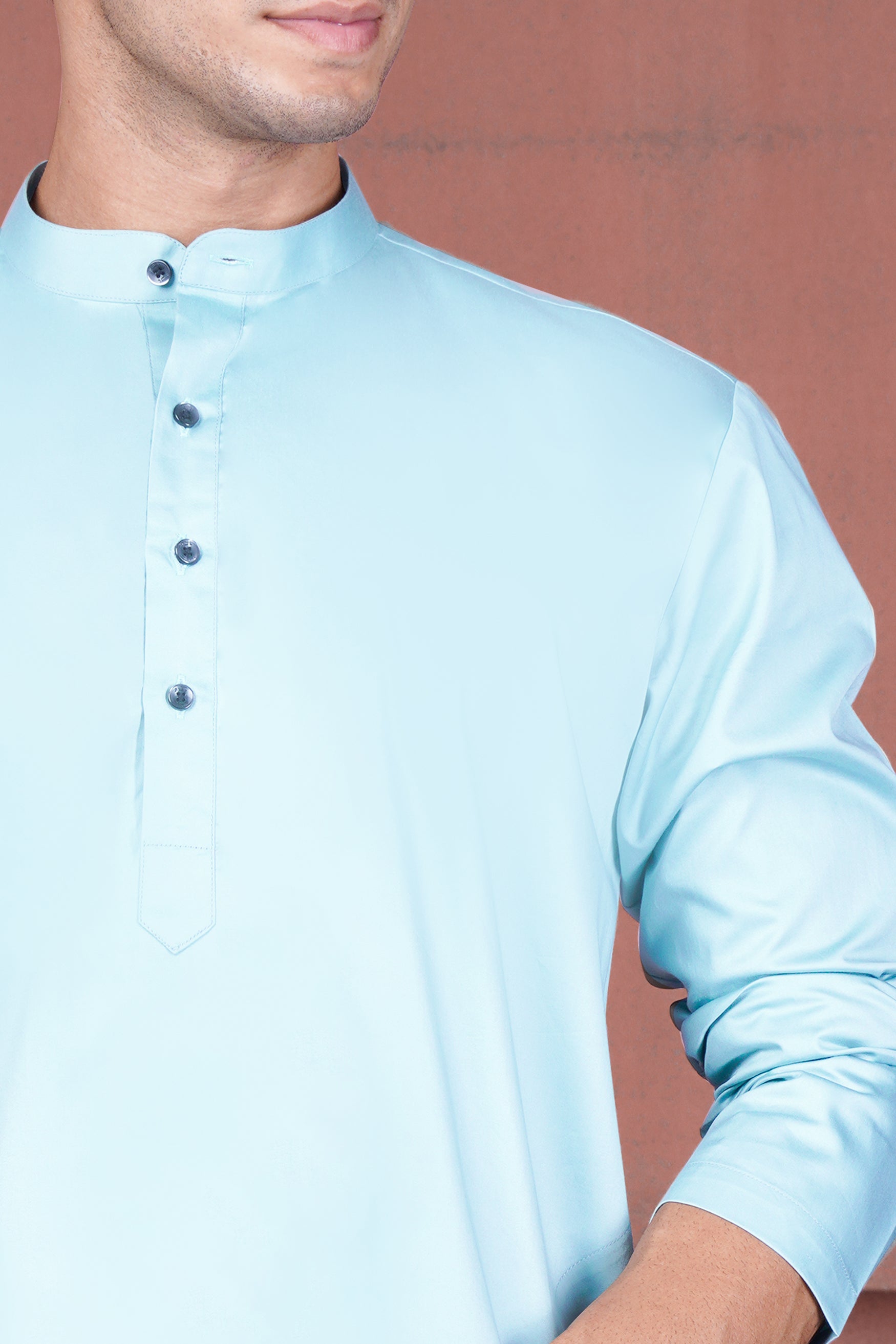 Sail Blue Subtle Sheen Super Soft Premium Cotton Kurta Set