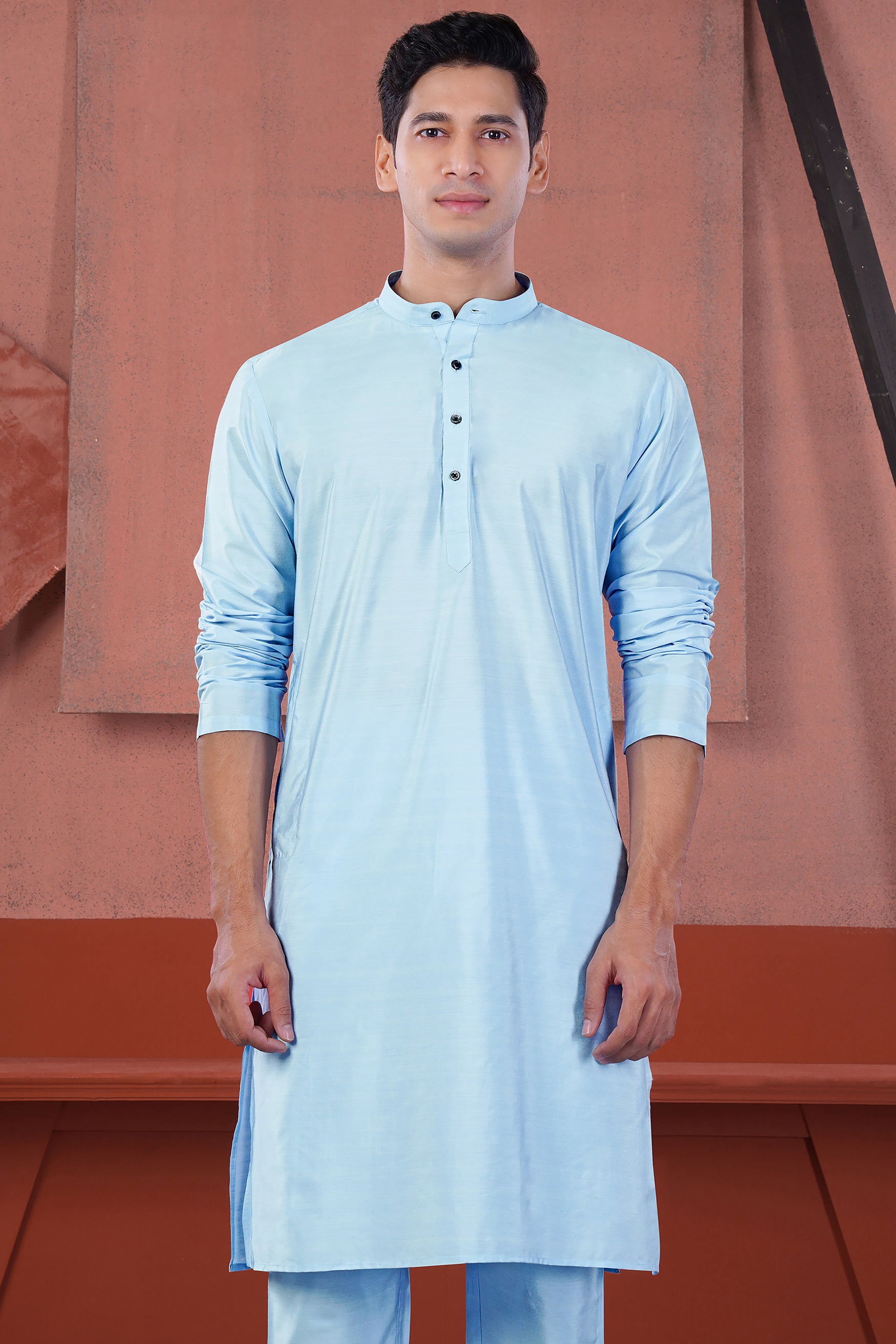 Bluish Subtle Sheen Viscose Kurta Set