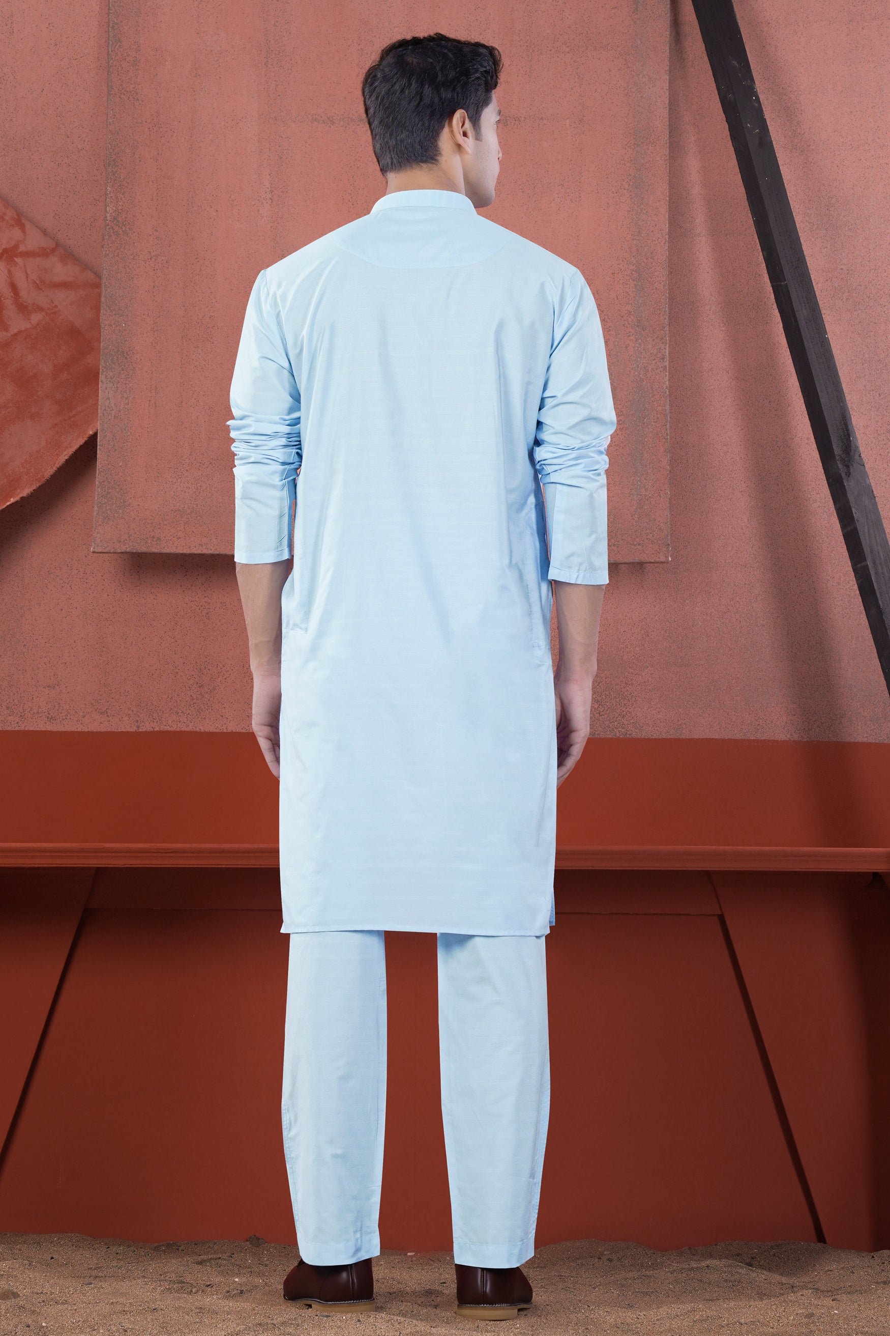 Bluish Subtle Sheen Viscose Kurta Set