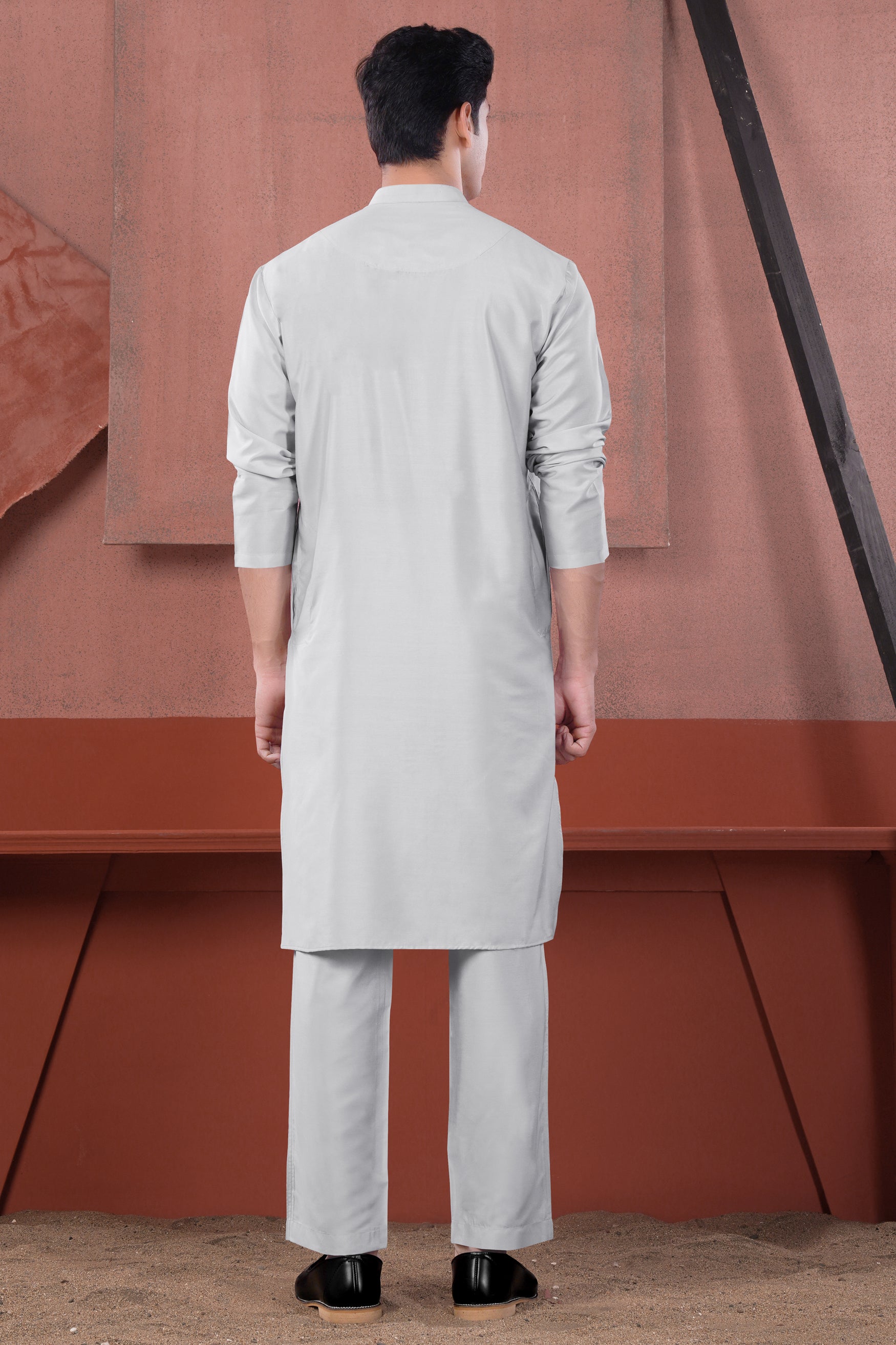 Nickel Gray Subtle Sheen Viscose Kurta Set