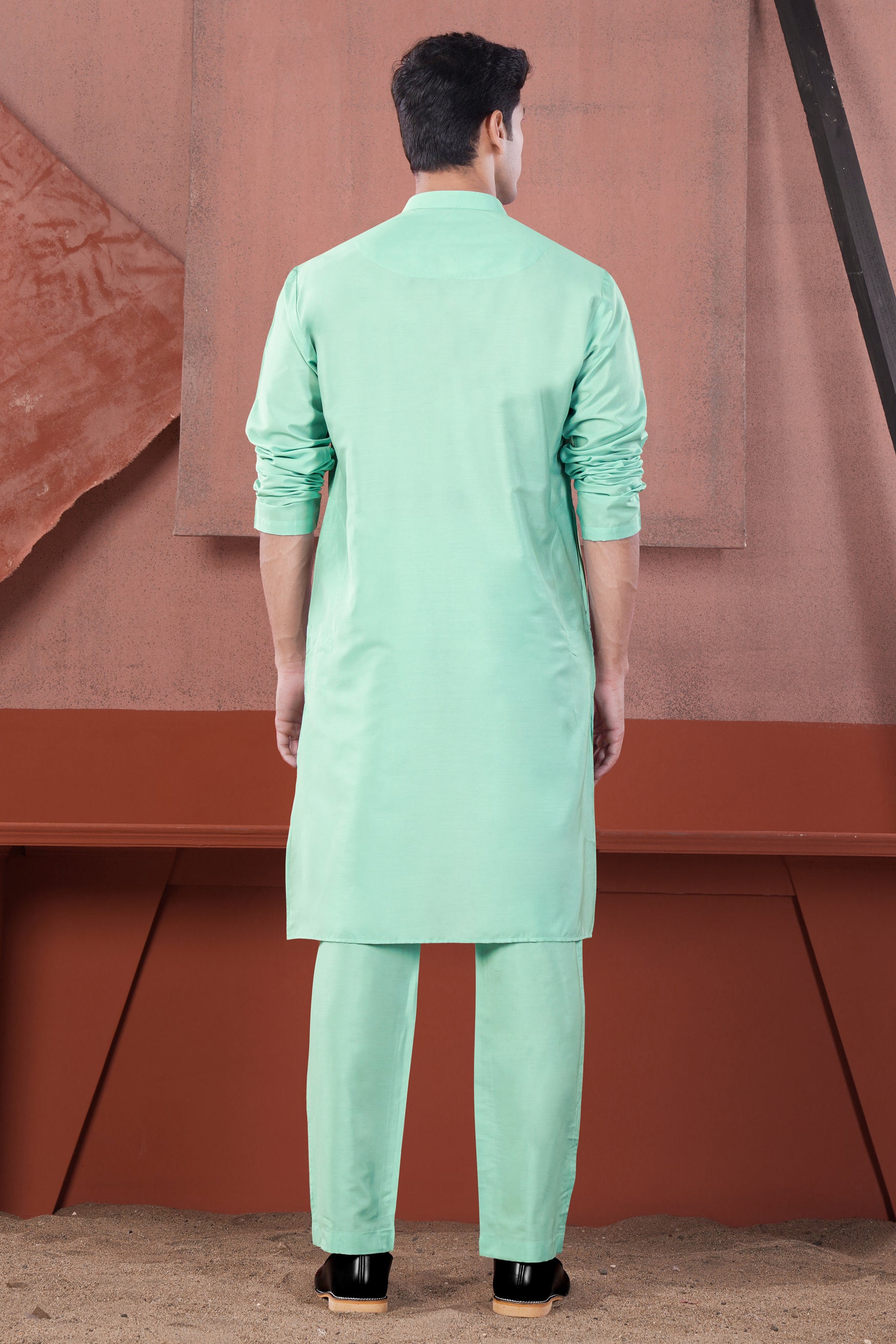 Jagged Green Subtle Sheen Viscose Kurta Set