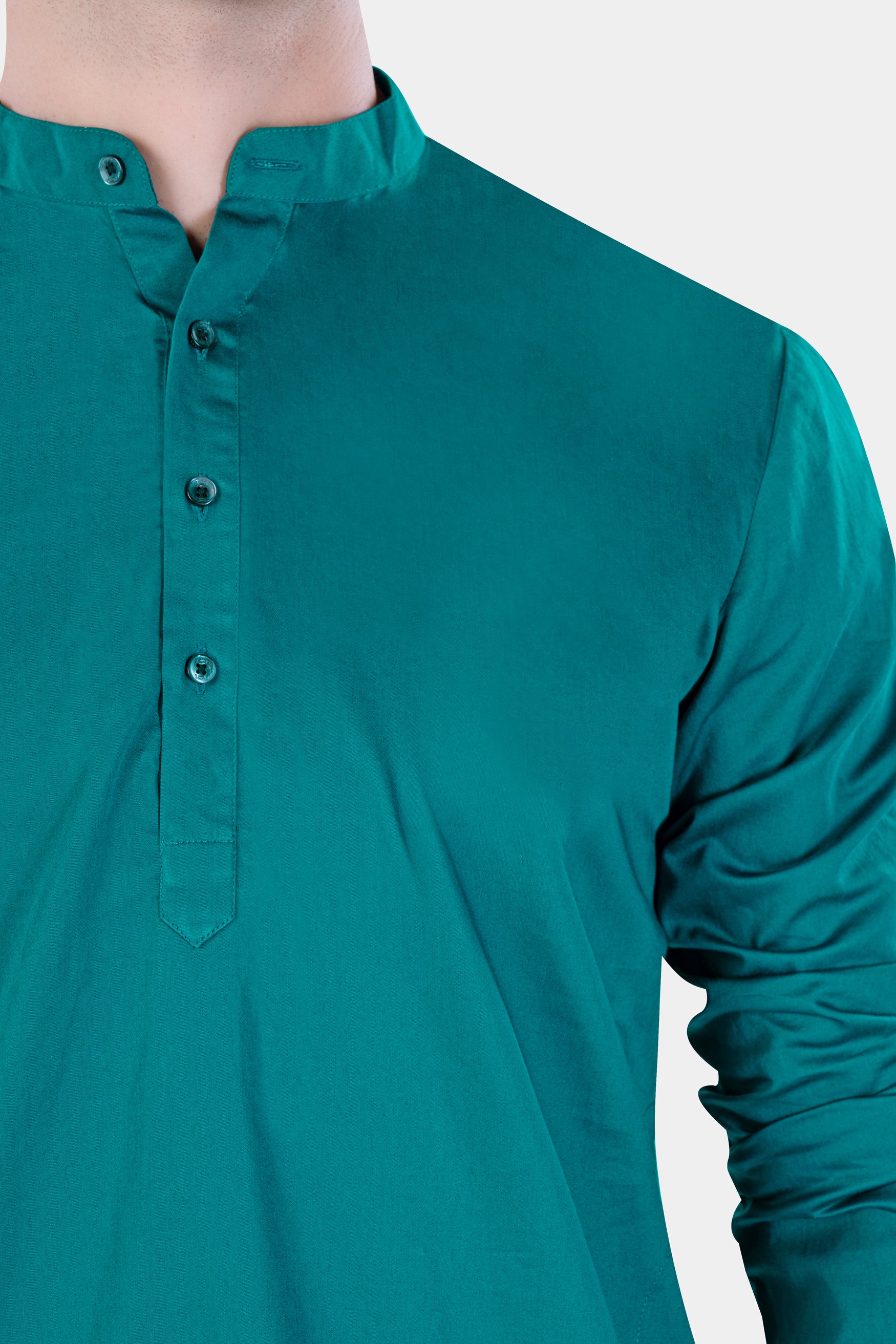 Aquamarine Green Camel Hand Painted Subtle Sheen Super Soft Premium Cotton Designer Kurta Set