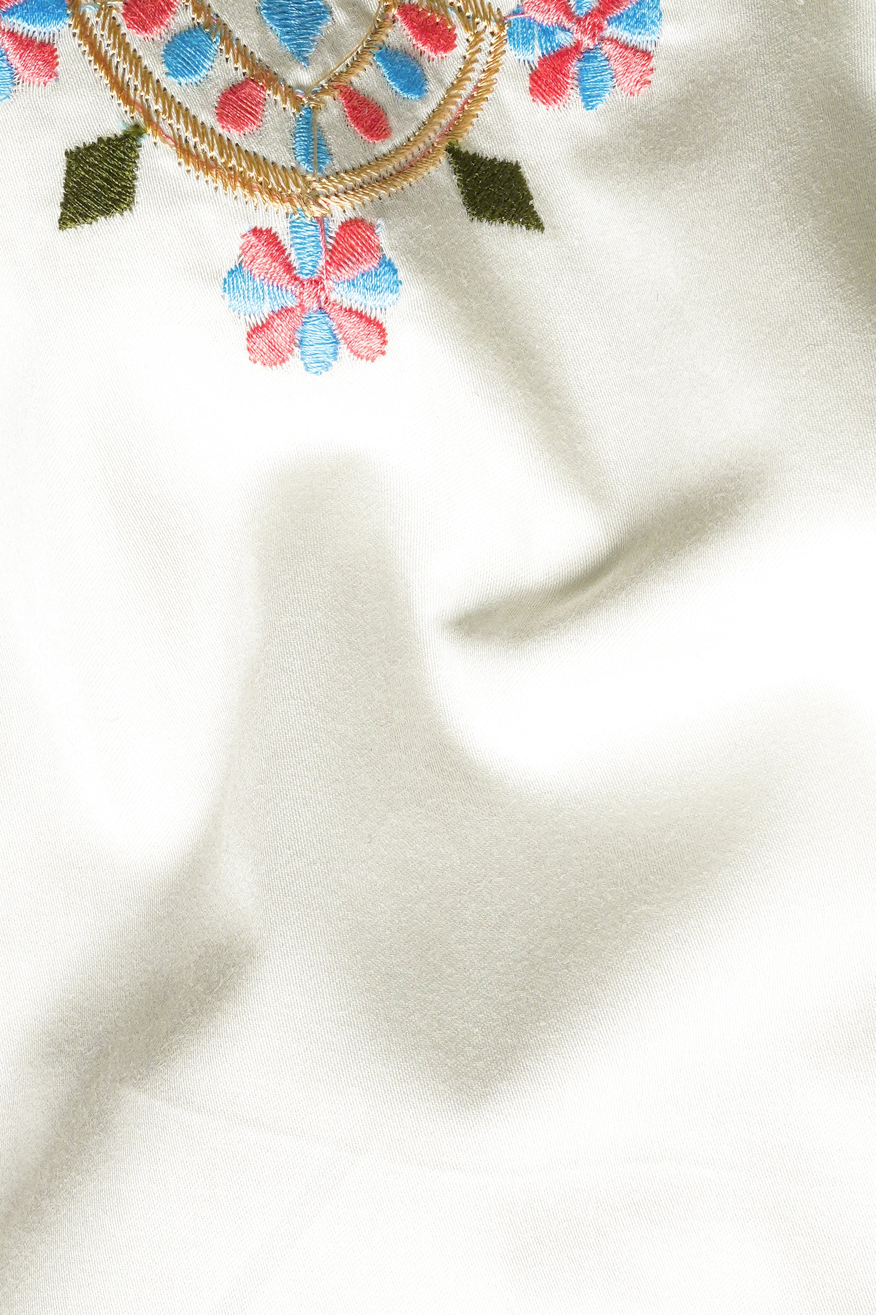 Ecru Cream Embroidered Subtle Sheen Super Soft Premium Cotton Designer Kurta Set