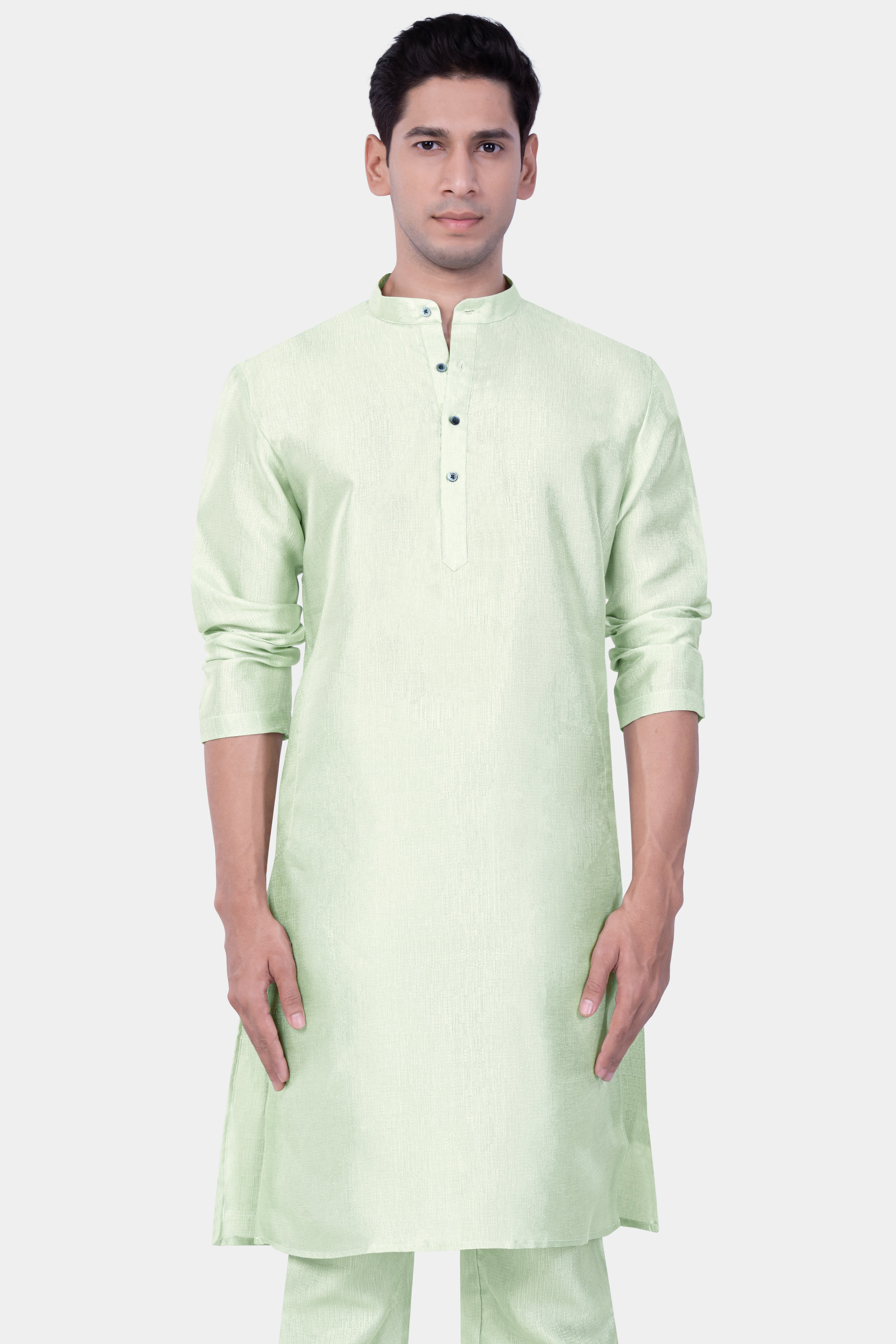 Norway Green Textured Subtle Sheen Viscose Kurta Set