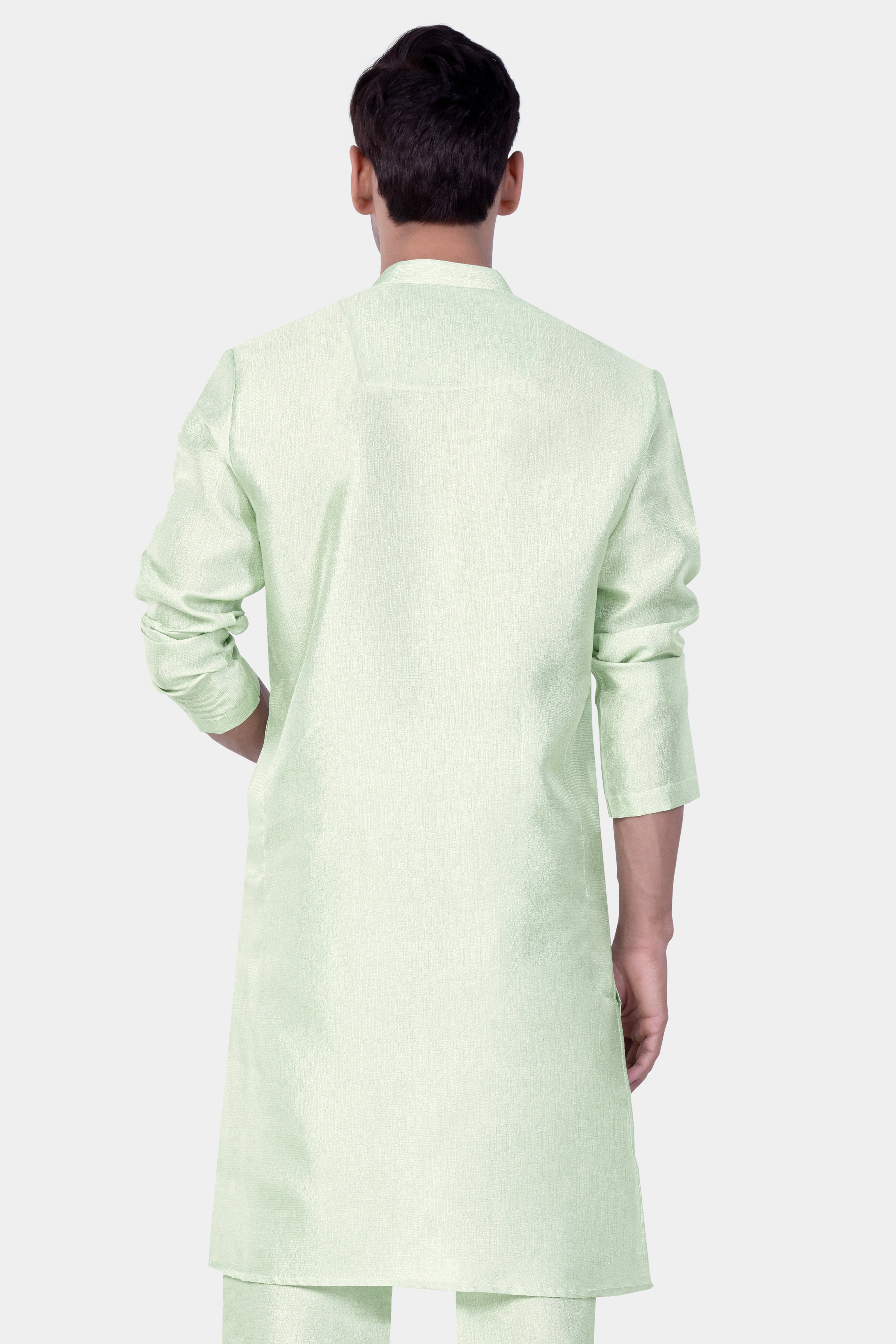 Norway Green Textured Subtle Sheen Viscose Kurta Set