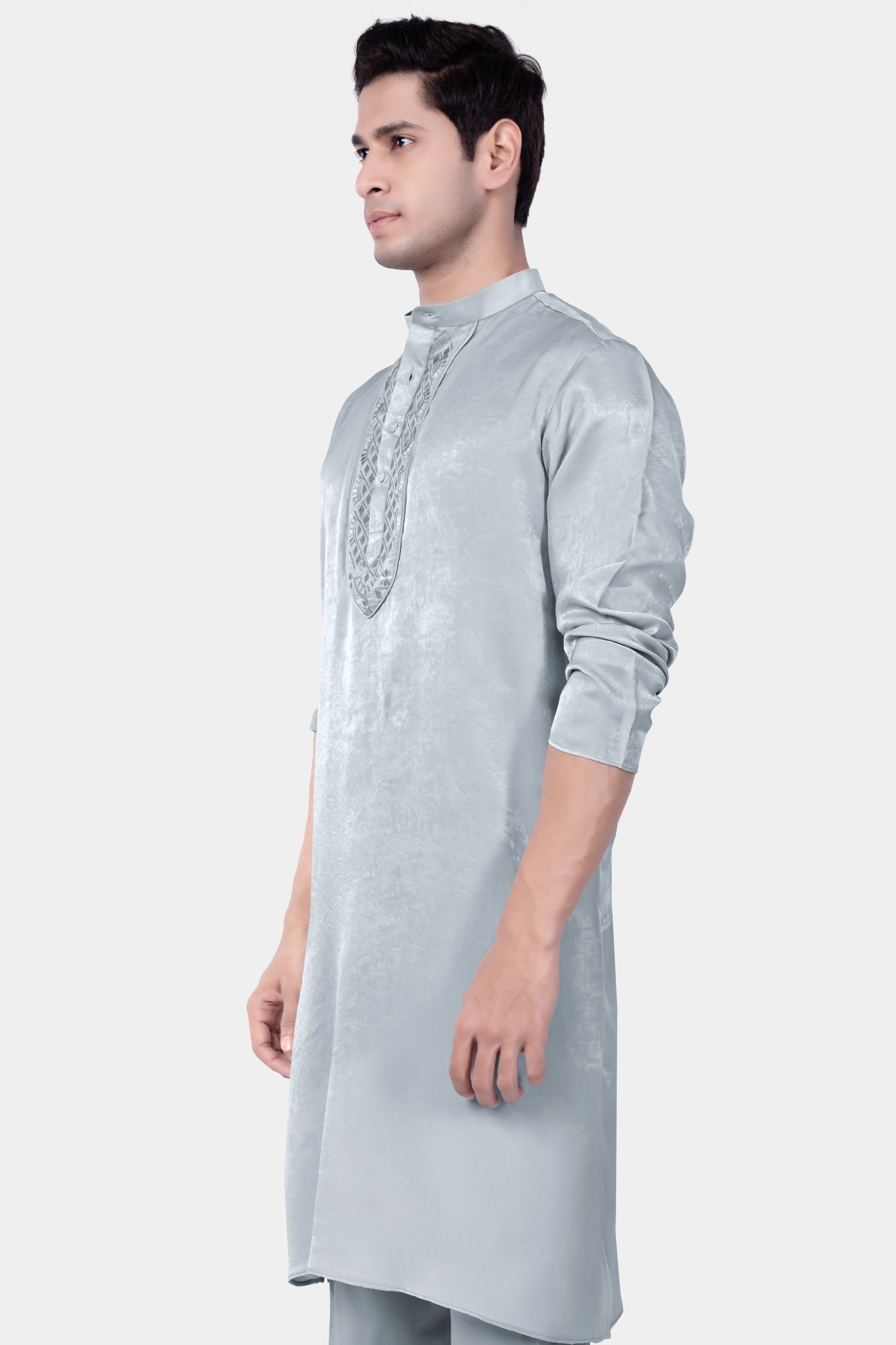 Loblolly Gray embroidered Viscose Designer Kurta Set