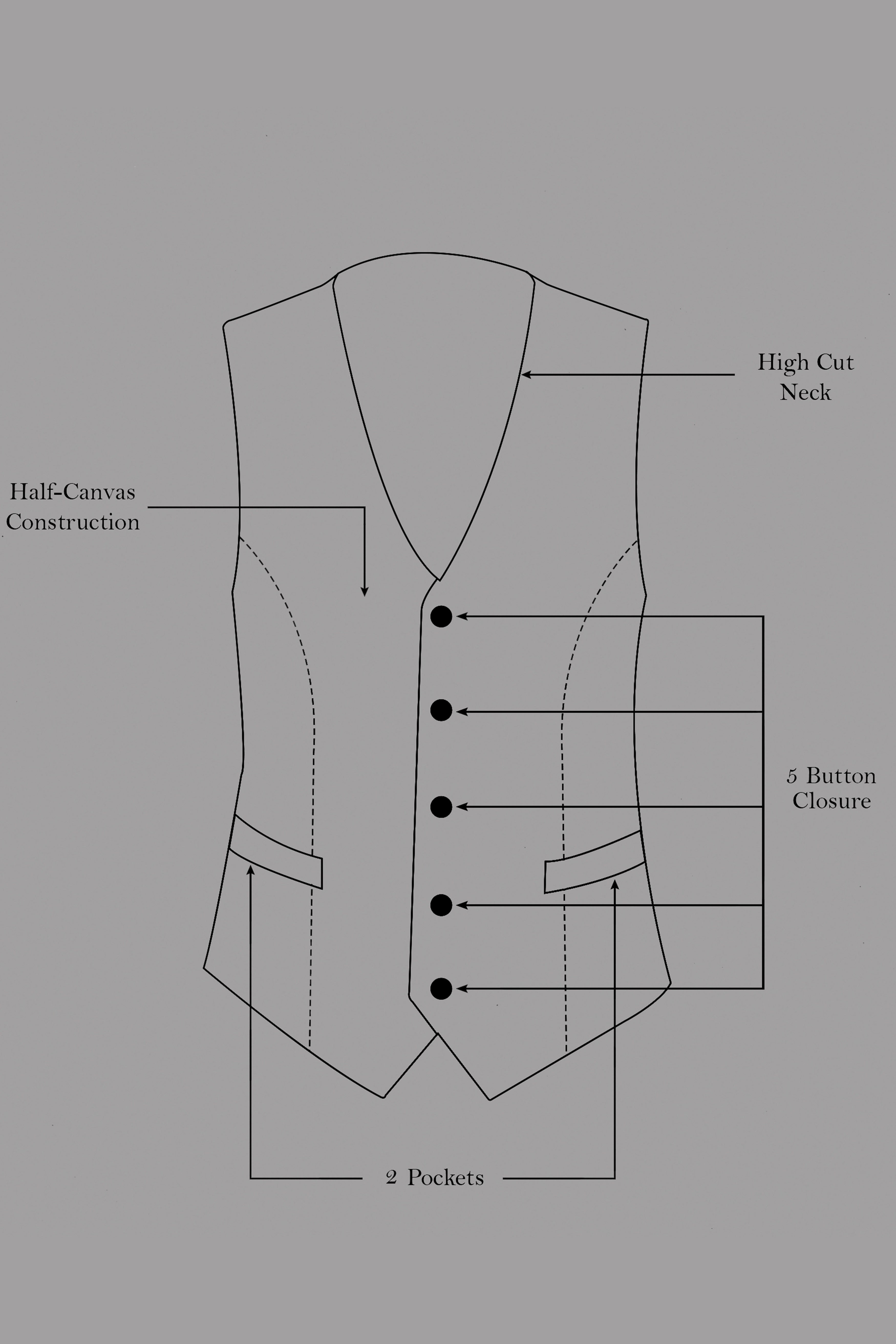 Ironside Gray Stretchable Premium Cotton traveler Waistcoat