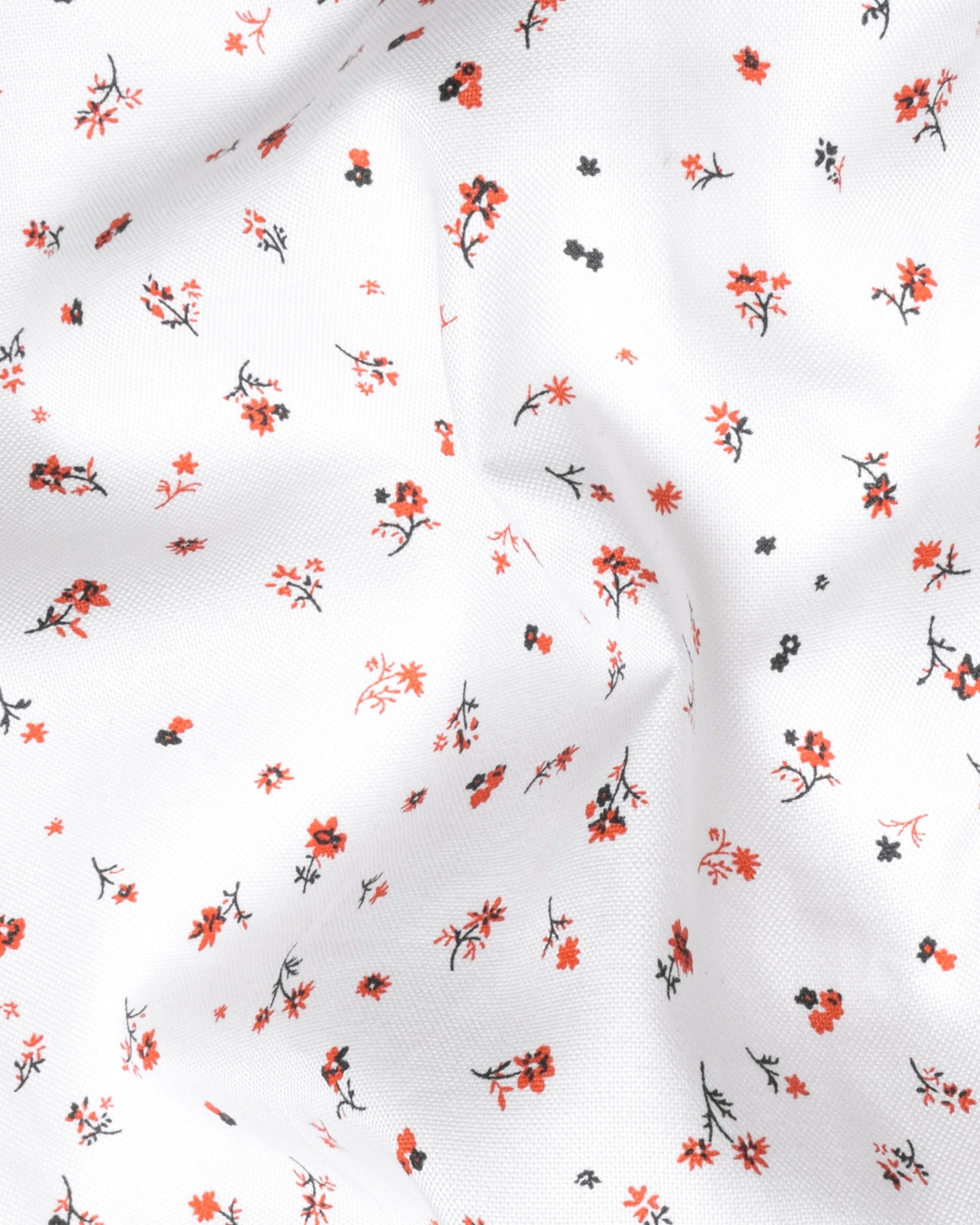 Bright White Floral Printed Oxford Lounge Pants