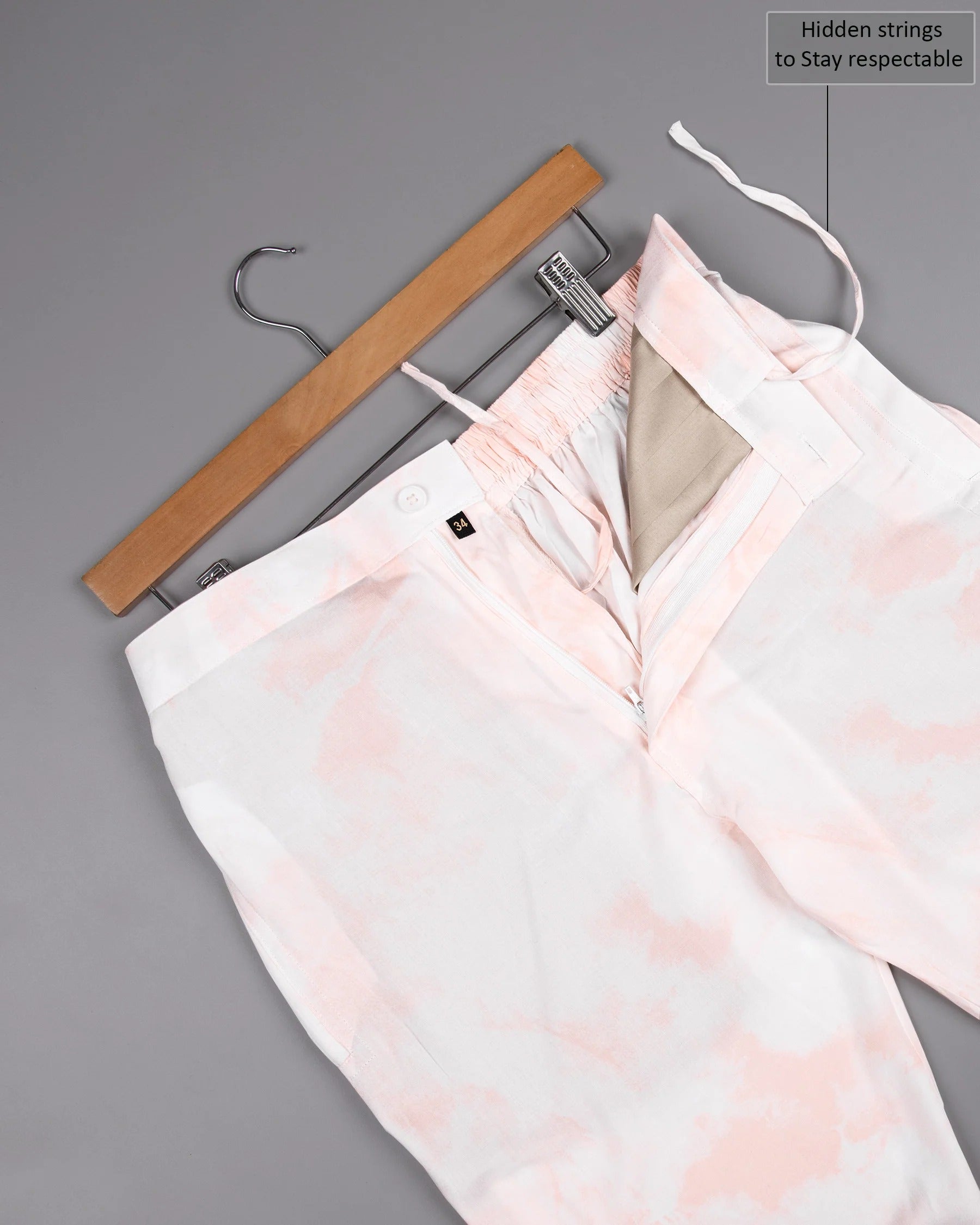 white with Peace Tie dye Print Premium Tencel Lounge Pant