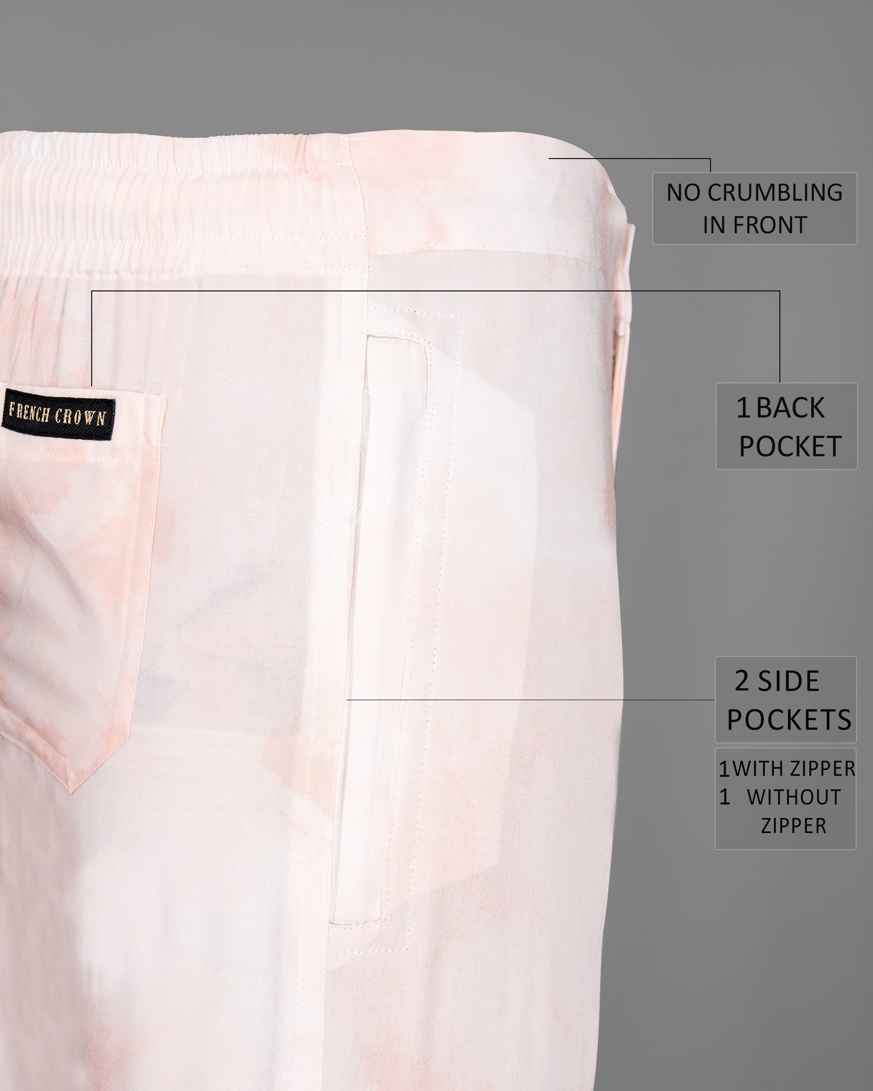 white with Peace Tie dye Print Premium Tencel Lounge Pant