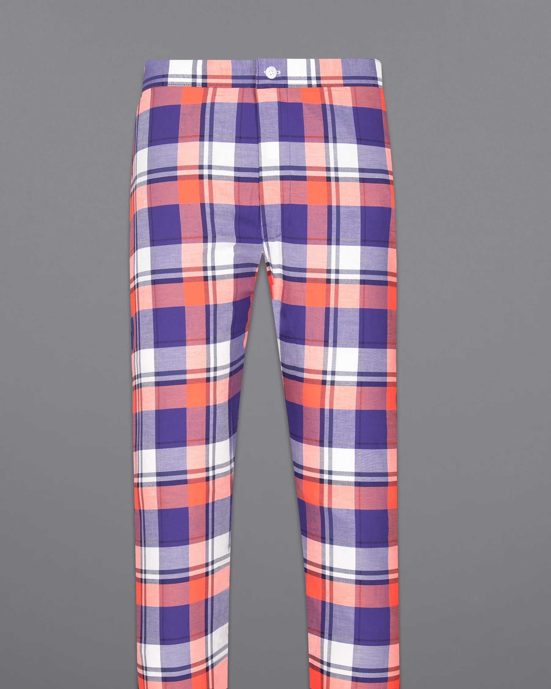 Victoria Blue with Burnt Sienna Plaid Multicolor Oxford Lounge Pants