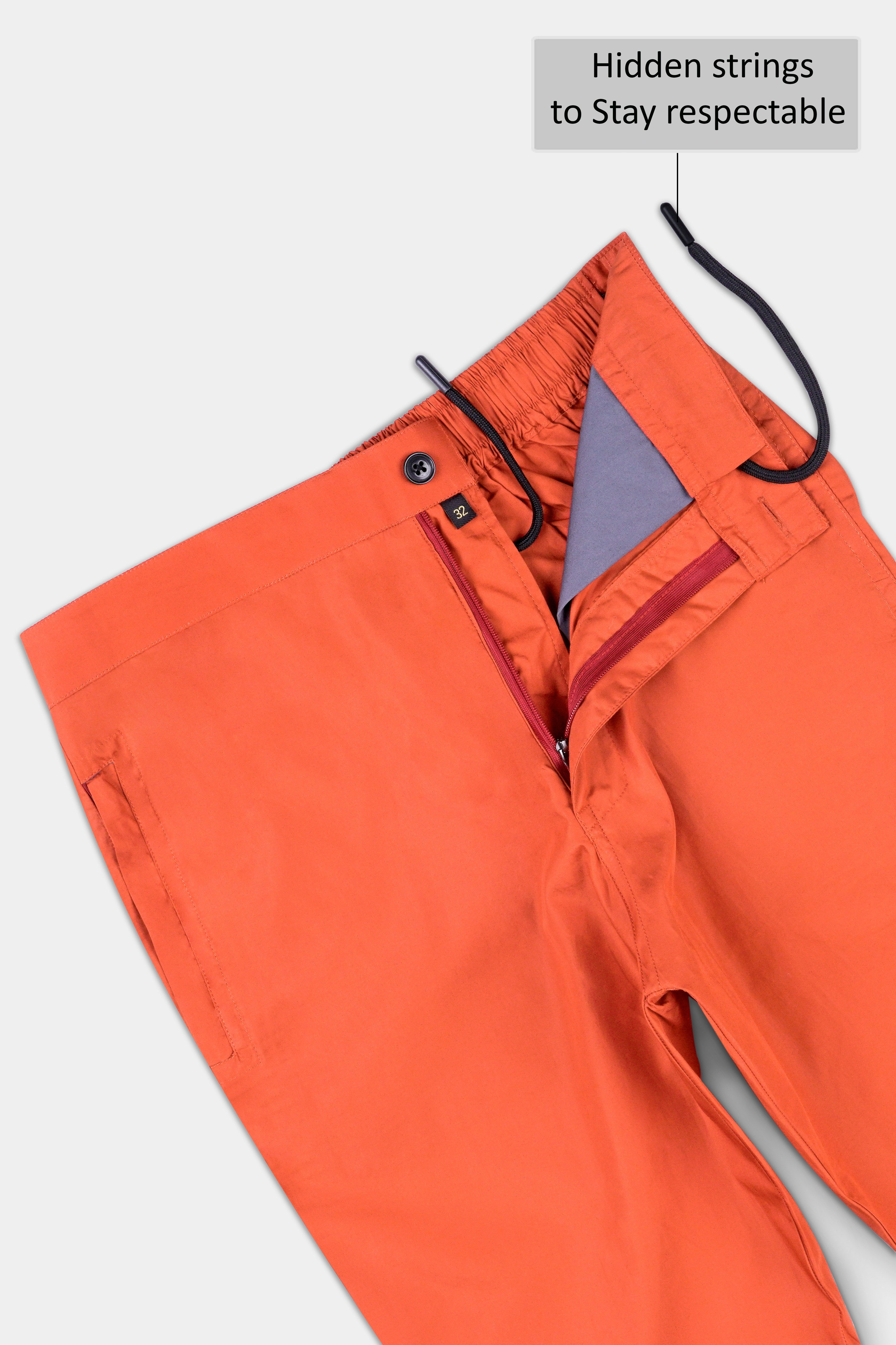 Persimmon Orange Dobby Textured Premium Oxford Lounge Pant