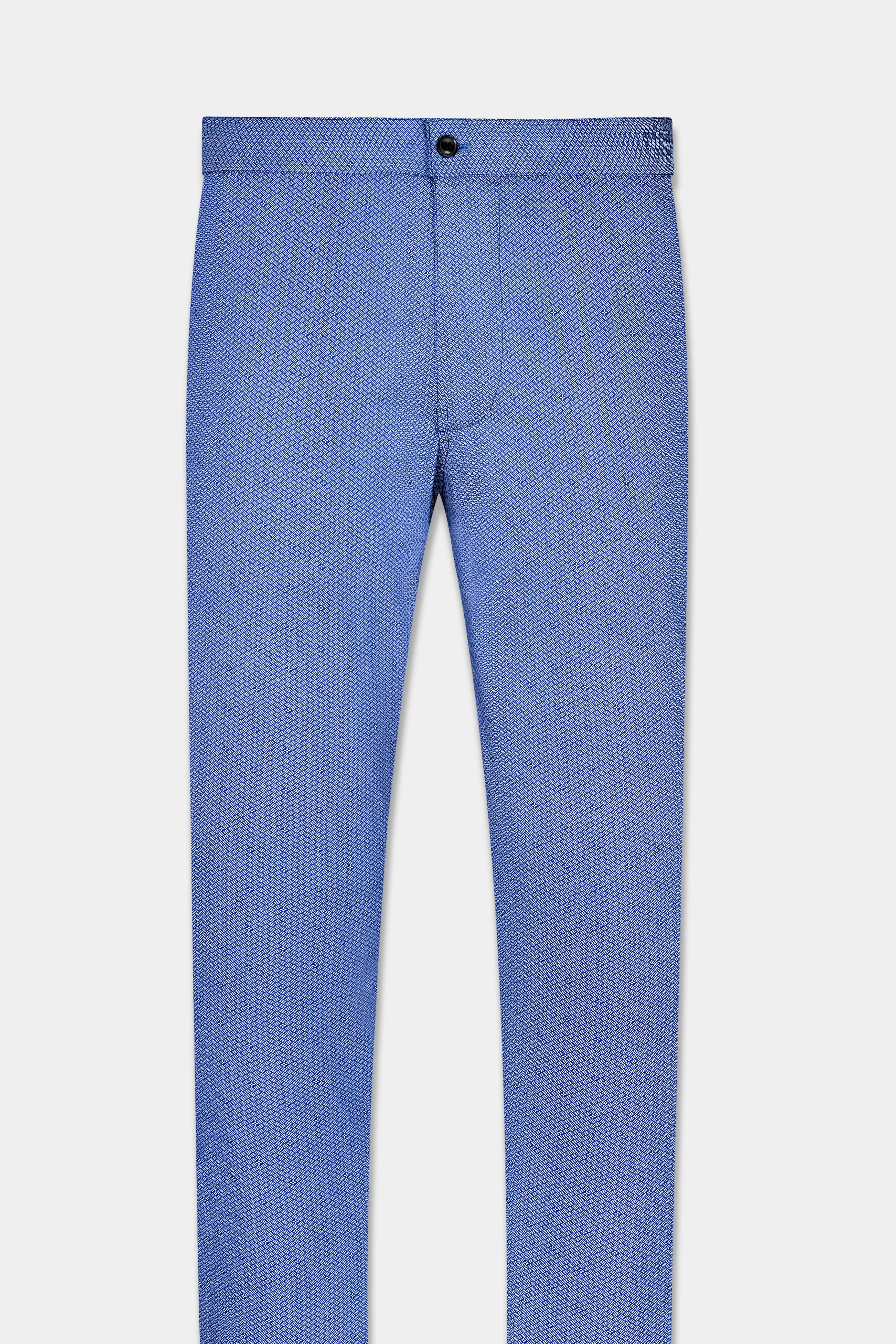 Tropaz Blue Textured Poplin Giza Cotton Lounge Pant