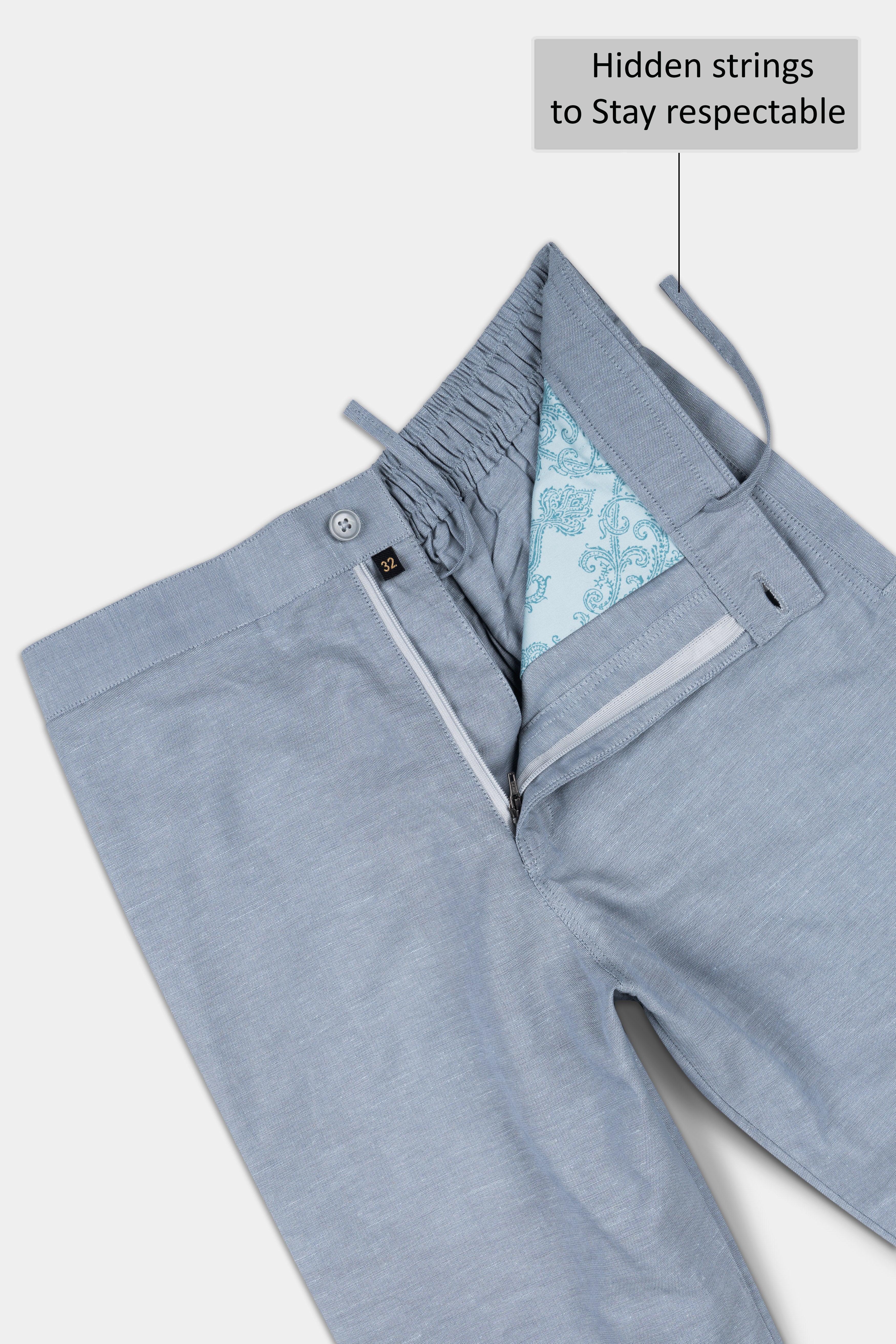 Cadet Gray Luxurious Linen Lounge Pant