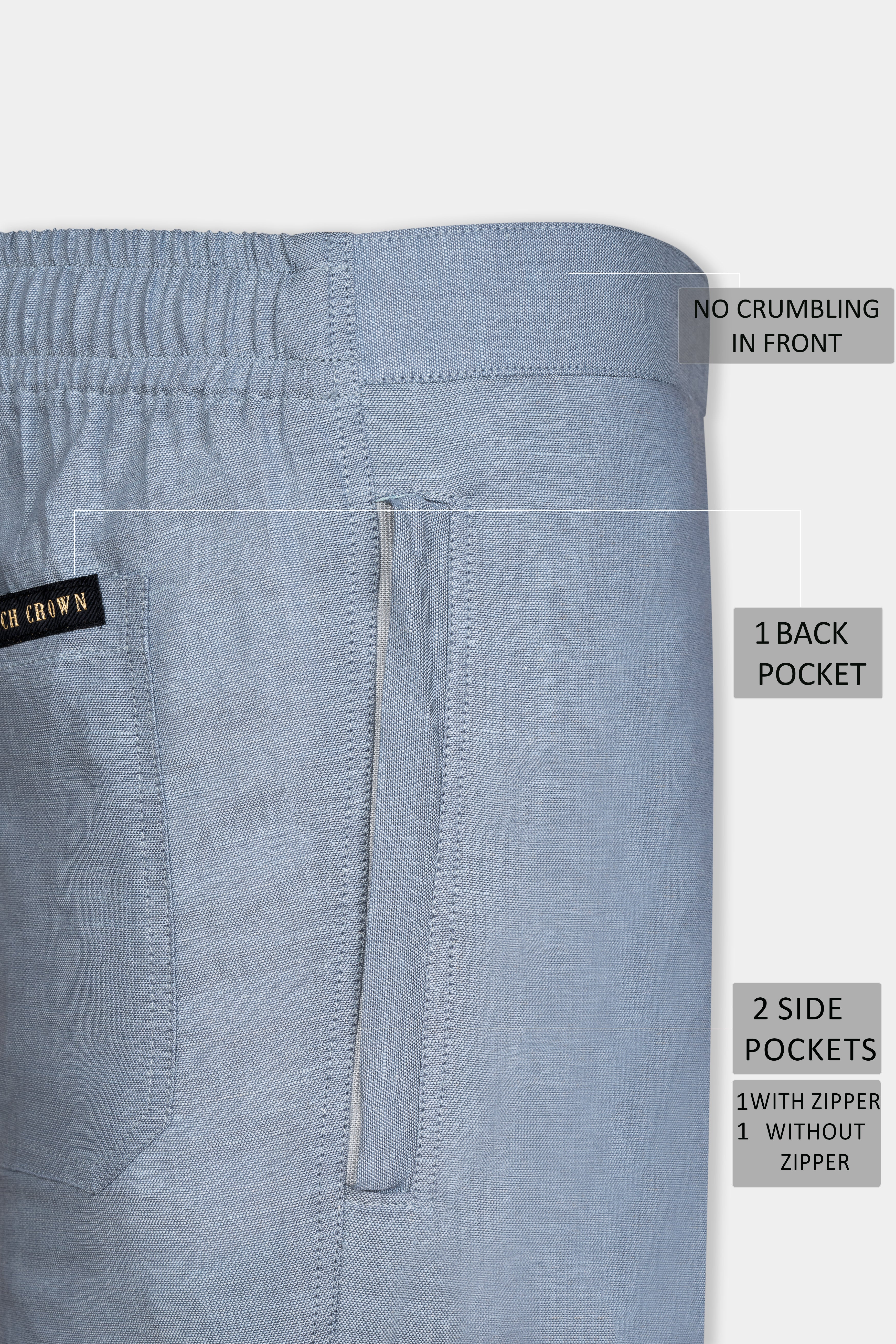 Cadet Gray Luxurious Linen Lounge Pant