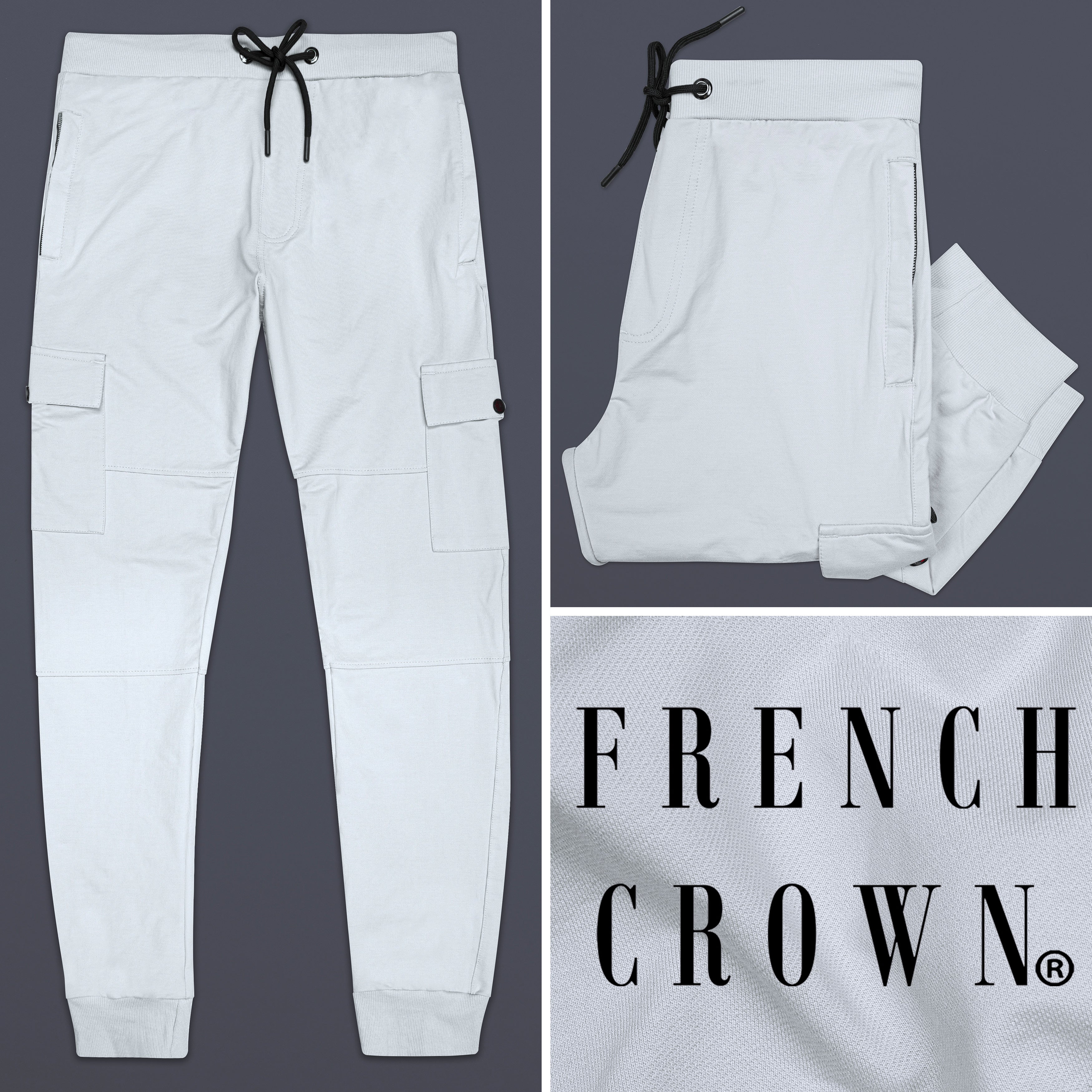 Mischke Gray Plain-Solid Premium Cotton Joggers For Men