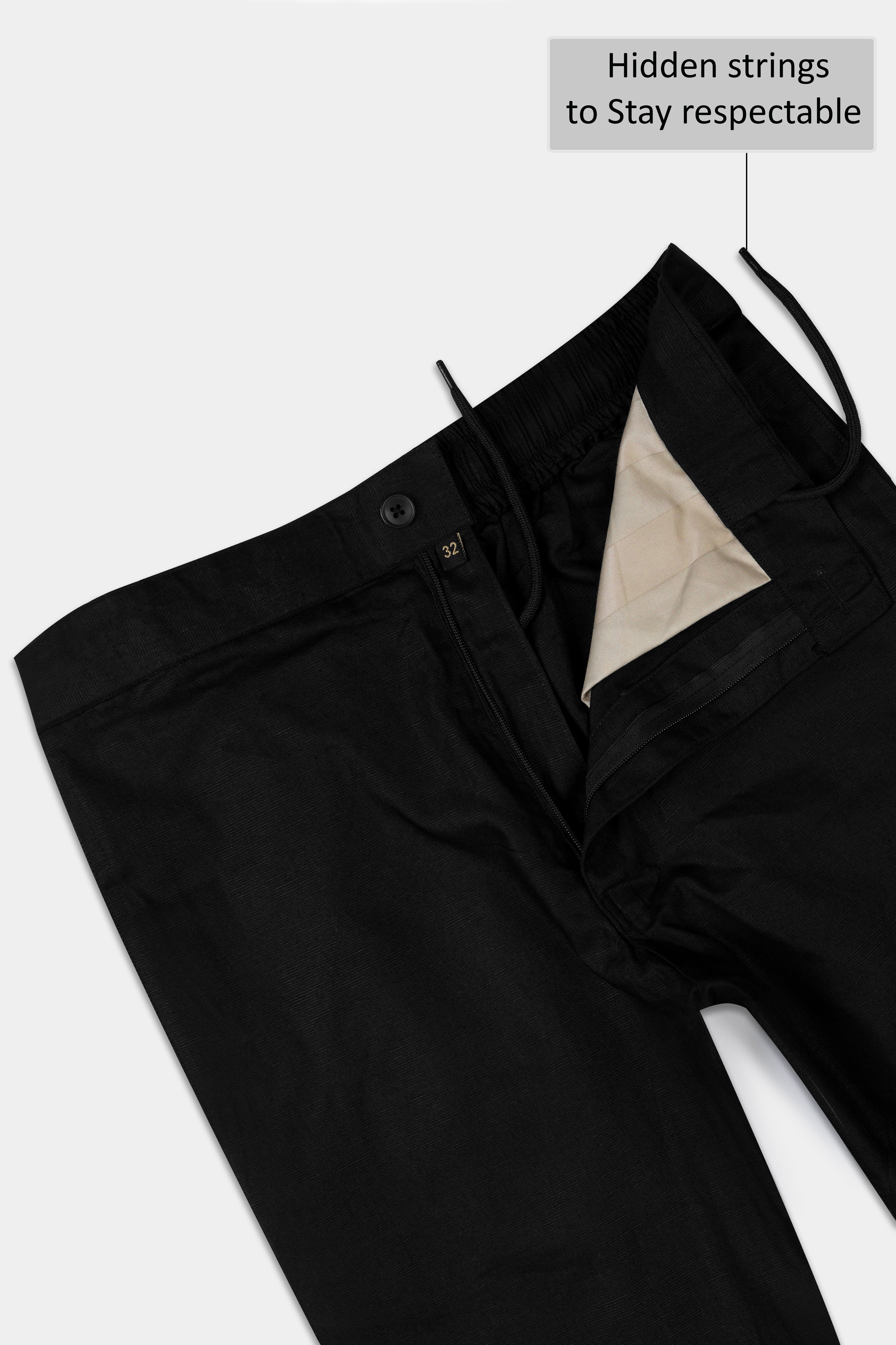 Black Linen Lounge Pant