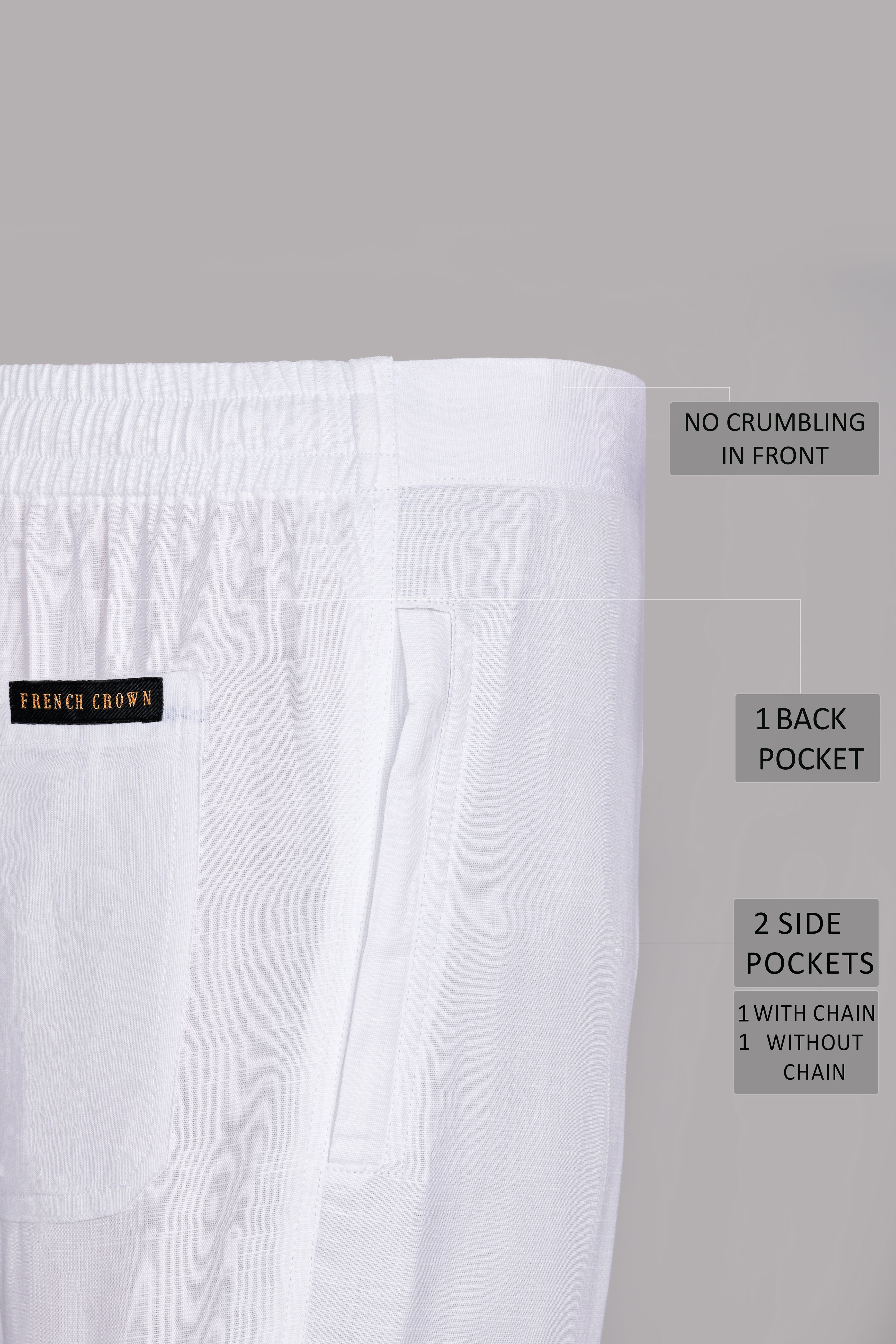 One white Cotton and One White Linen Lounge Pants