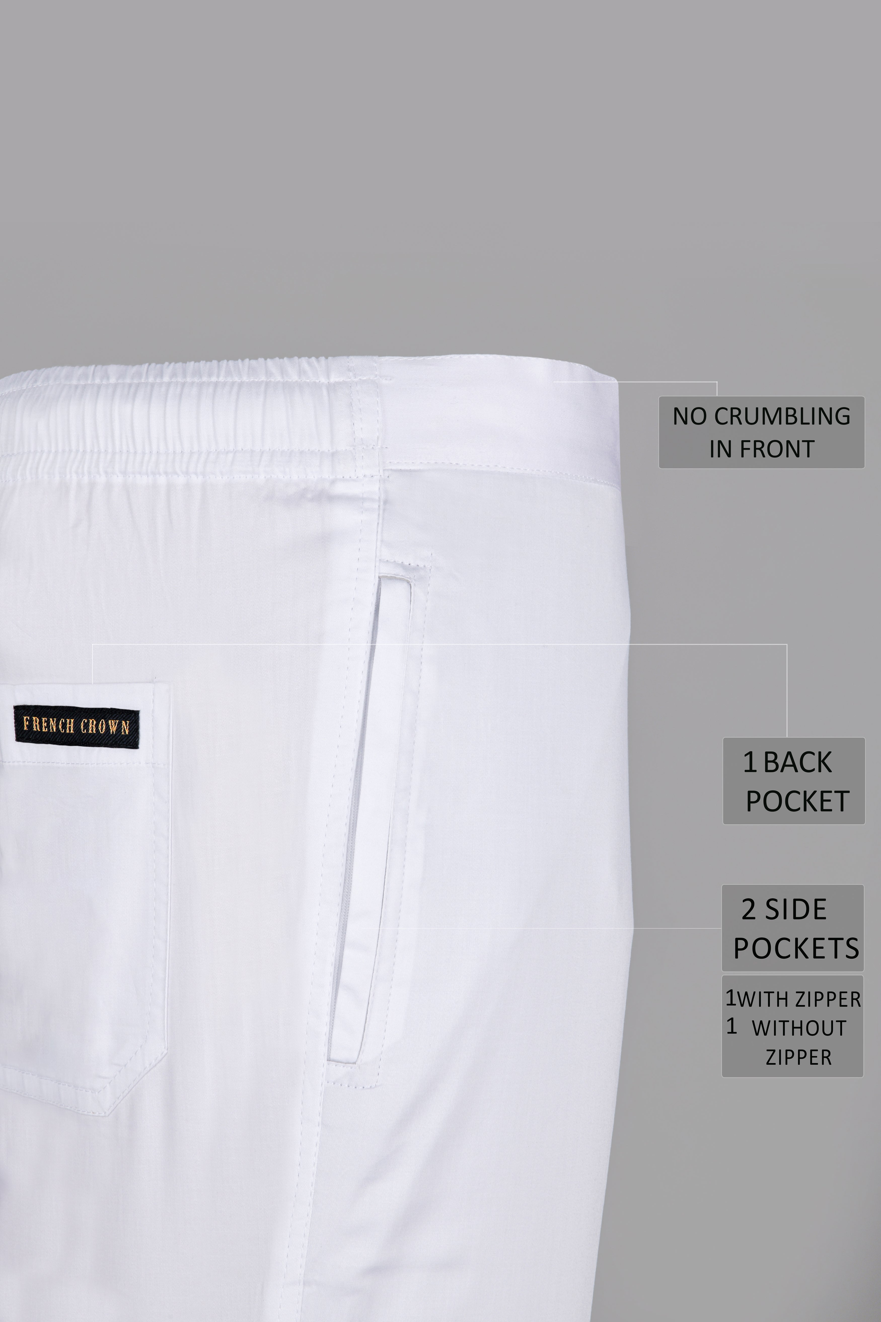 One white Cotton and One White Linen Lounge Pants