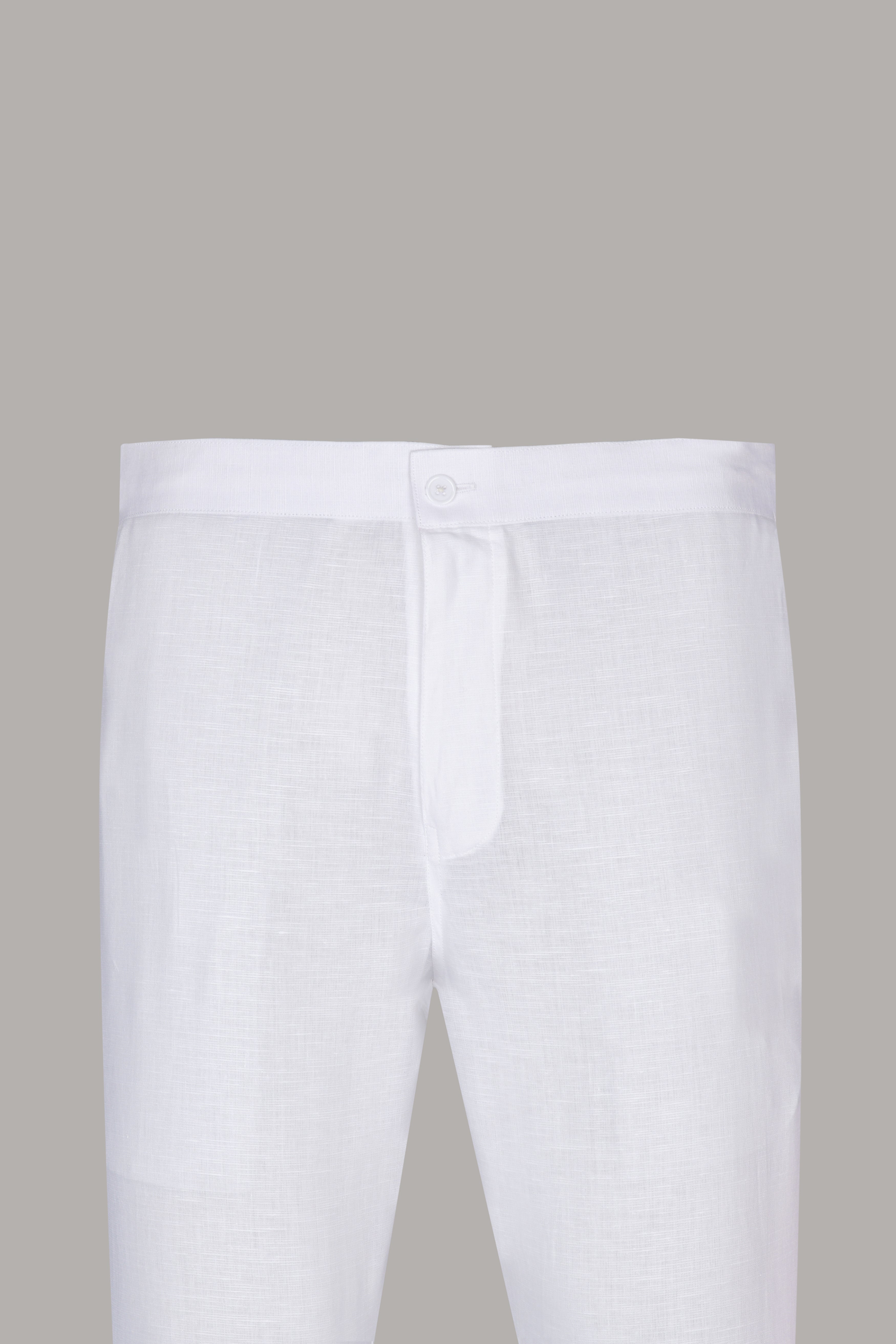 One white Cotton and One White Linen Lounge Pants