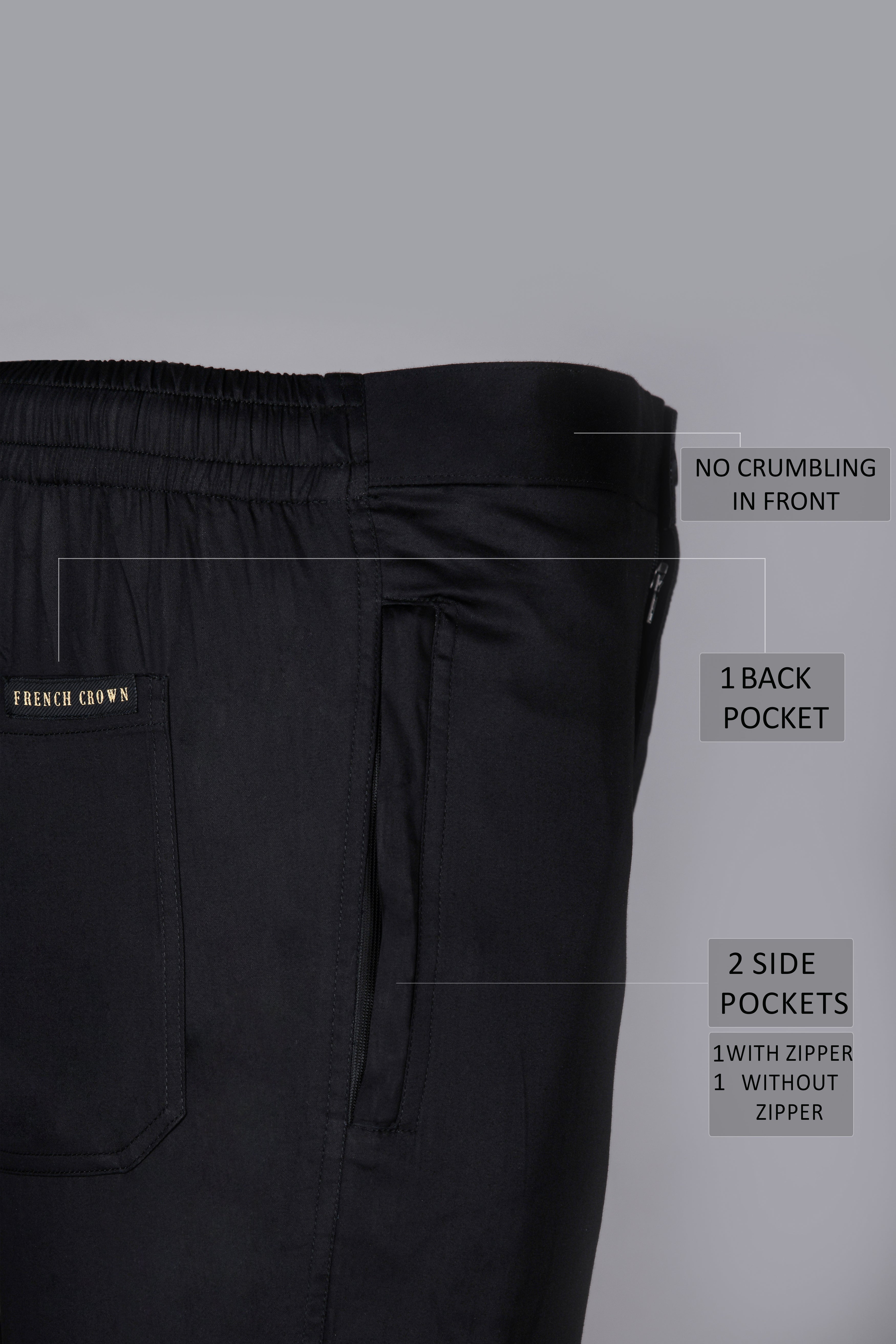 One Black Linen and One Black Cotton Lounge Pants