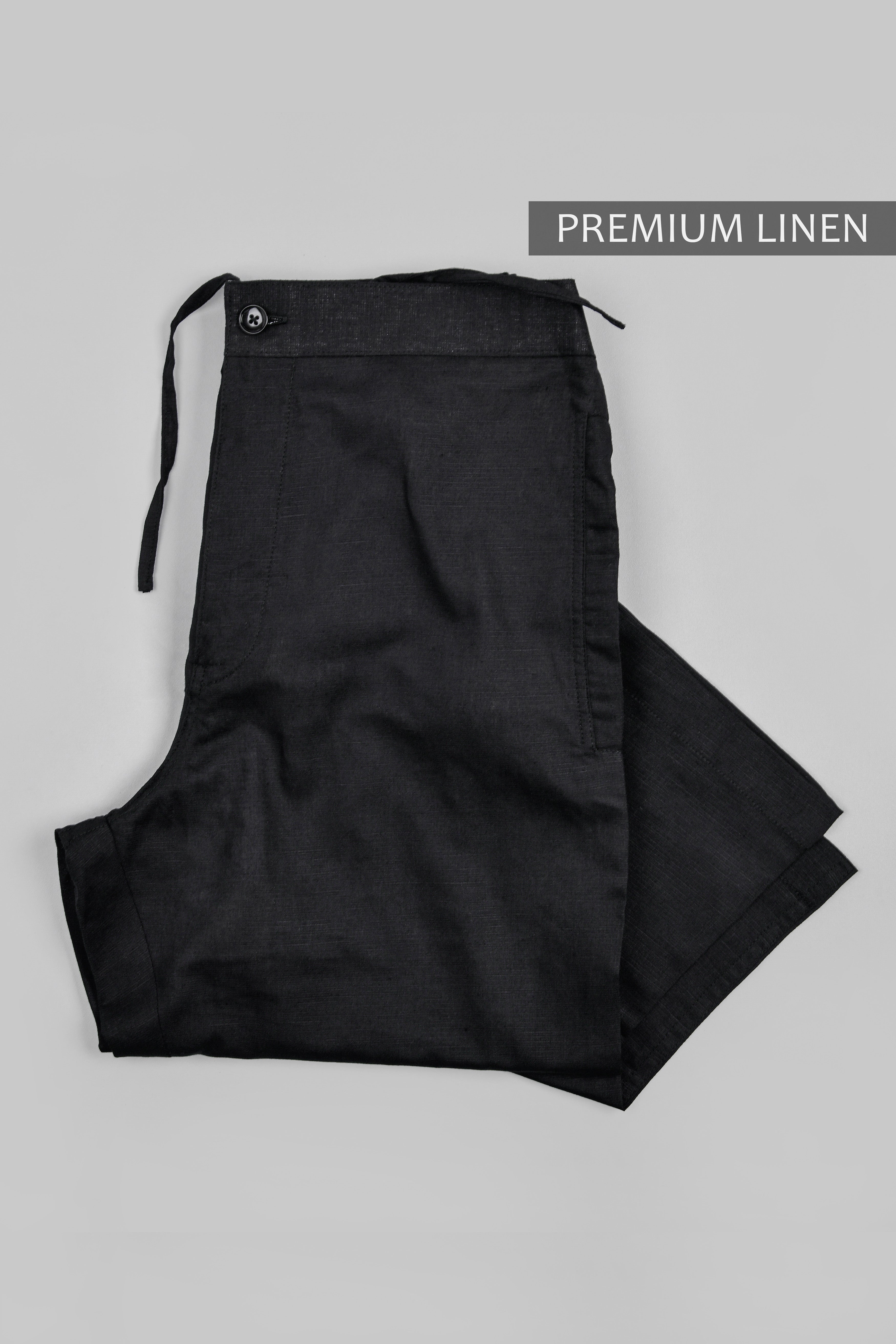 Two Black Premium Linen Lounge Pants