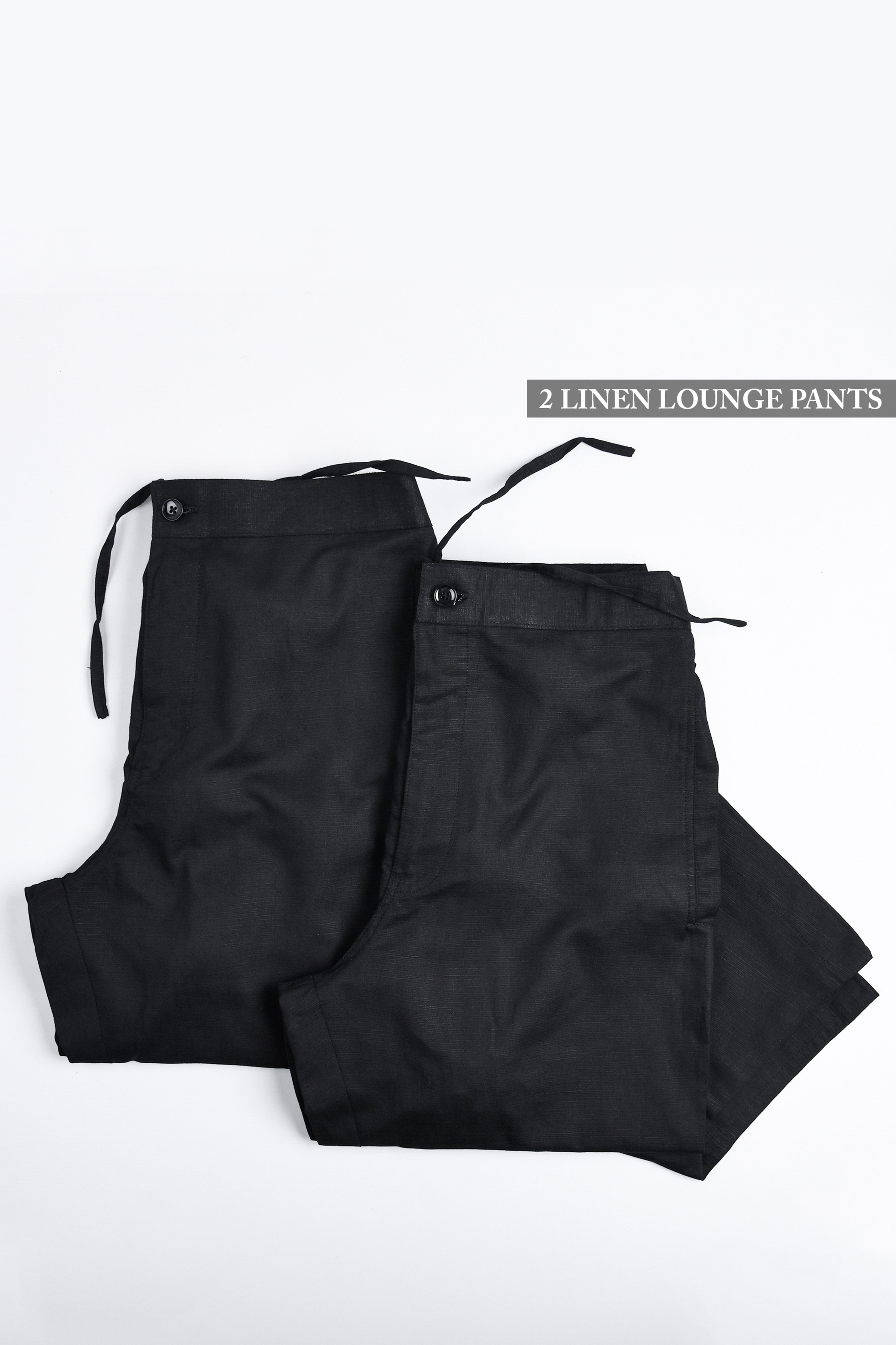 Two Black Premium Linen Lounge Pants