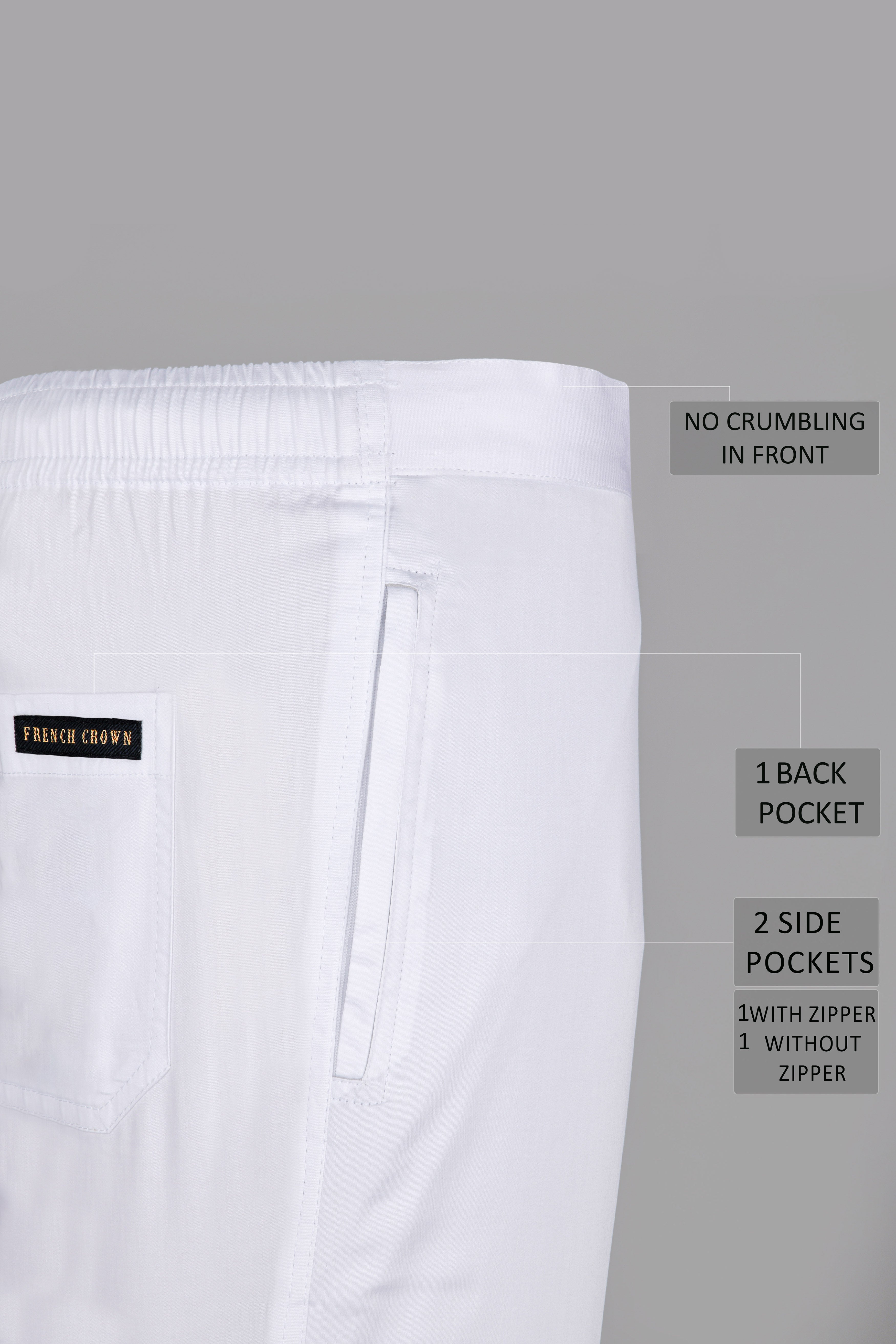 Two White Premium Cotton Lounge Pants