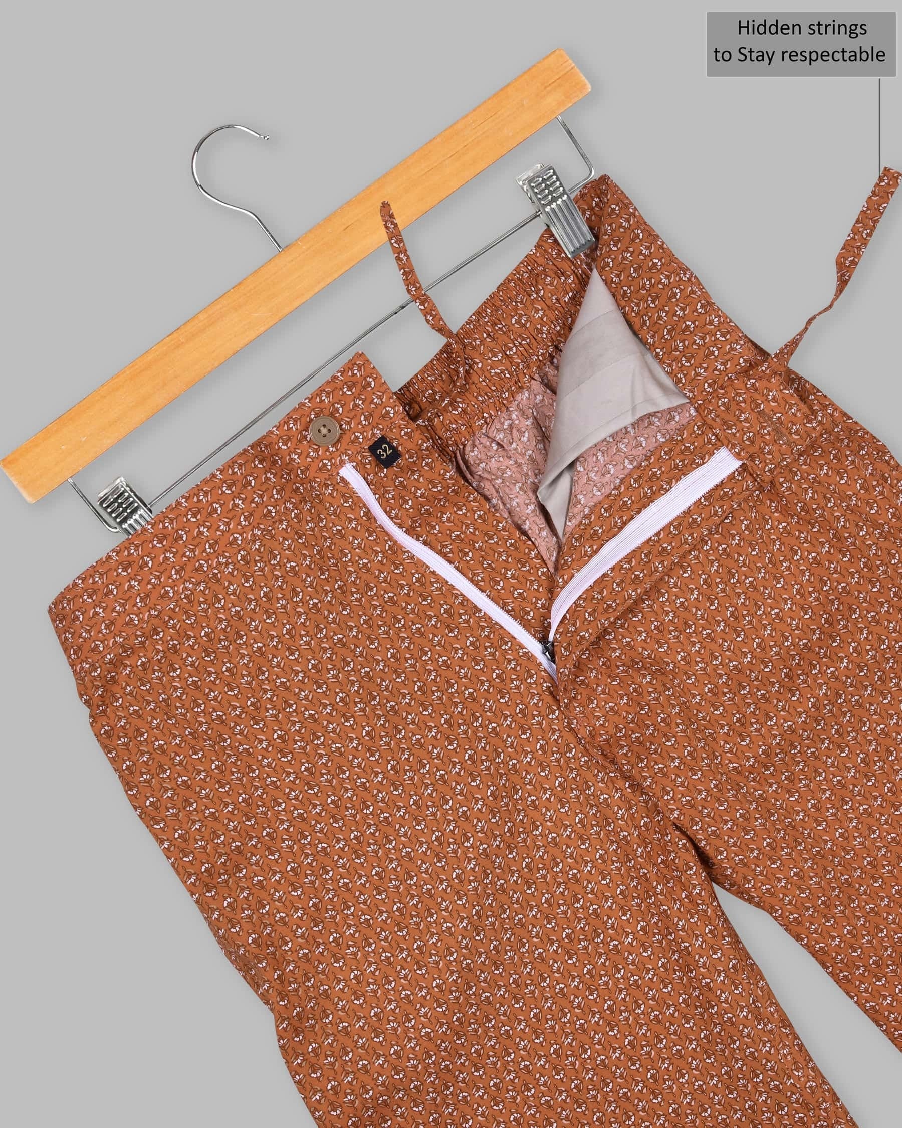 Raw Sienna Flowers Printed Premium Tencel Lounge Pant