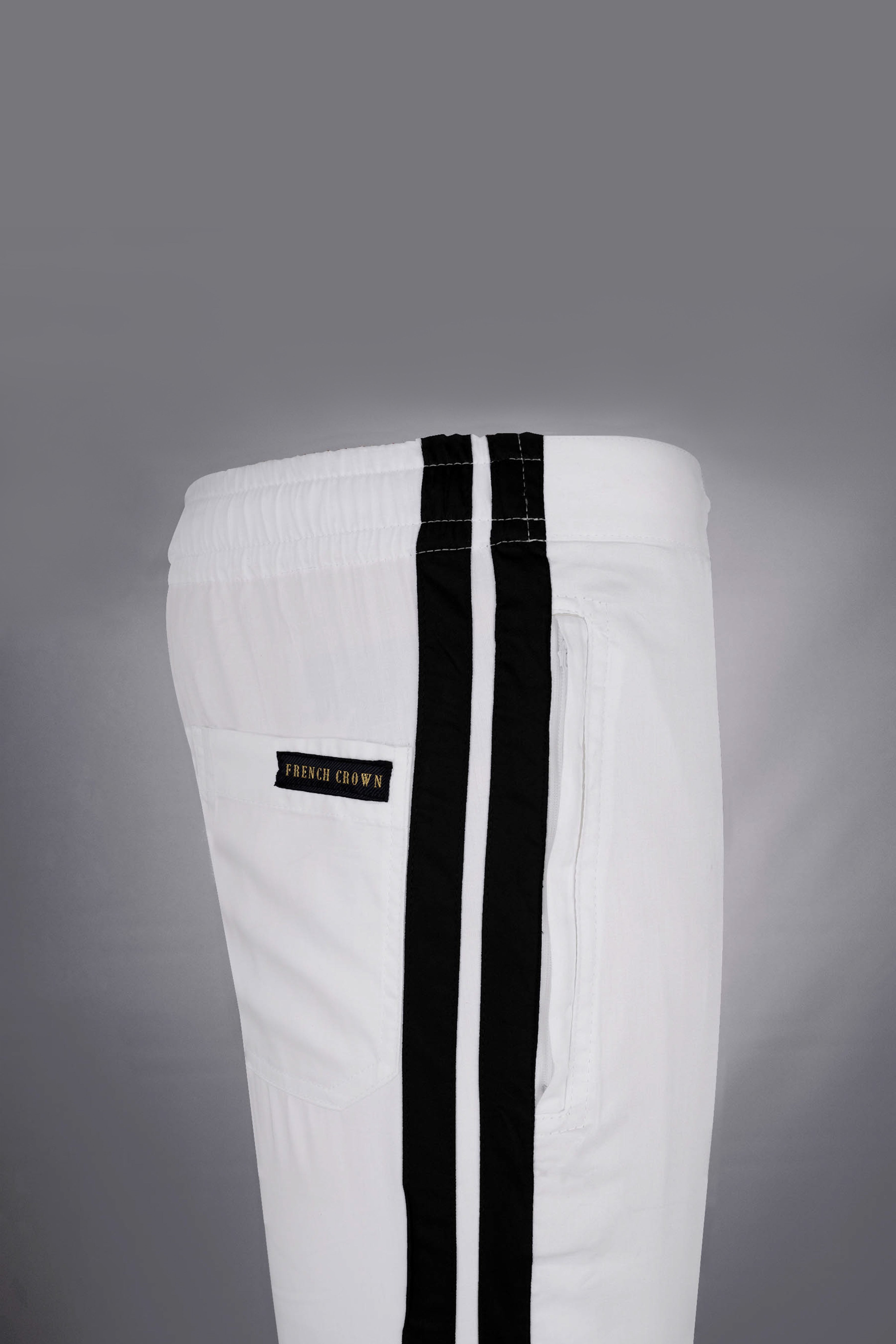 Jade Black And Bright White Super Soft Premium Cotton Designer Lounge Pants