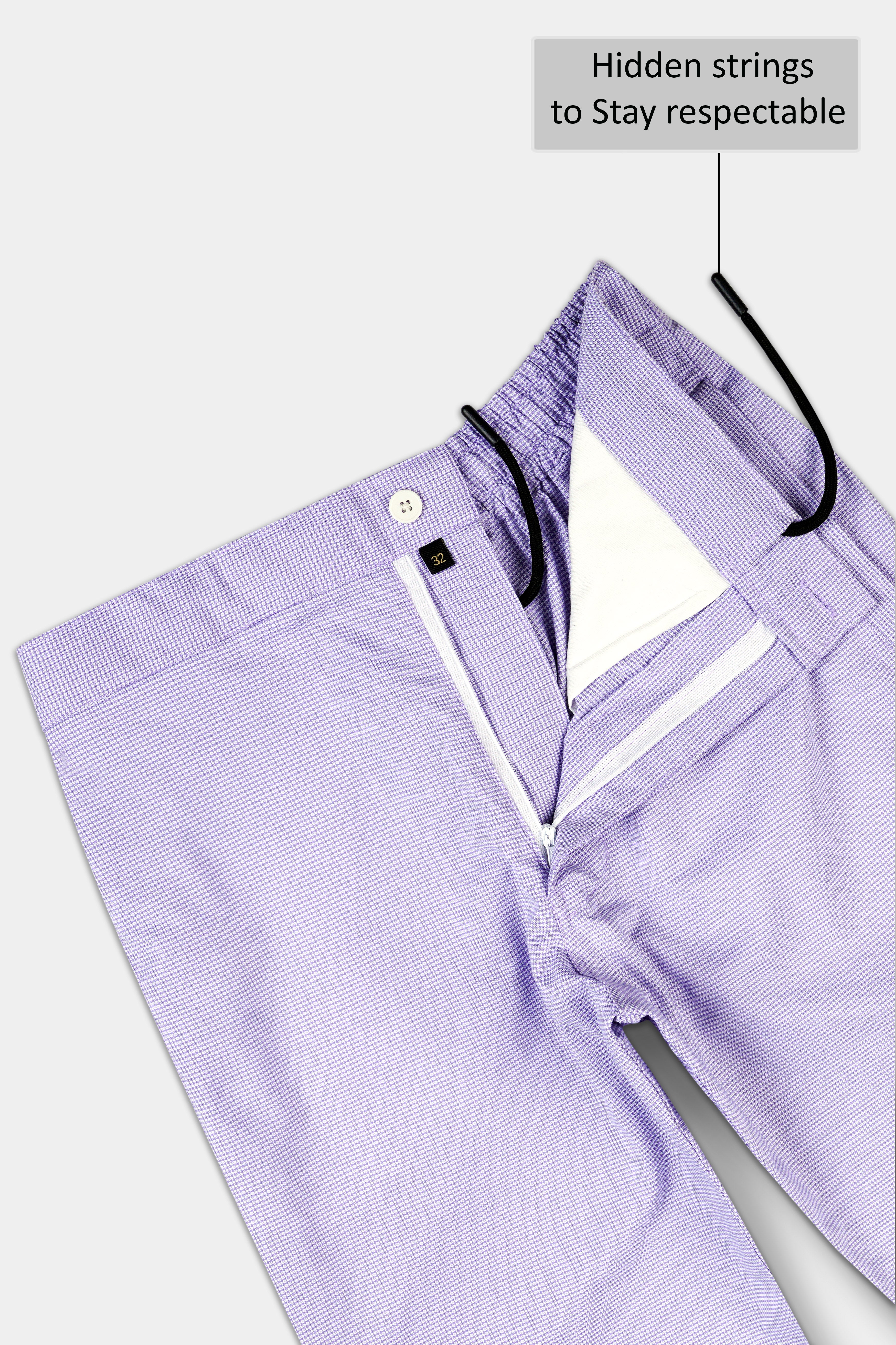 Moonraker Purple Houndstooth Textured Premium Cotton Lounge Pant